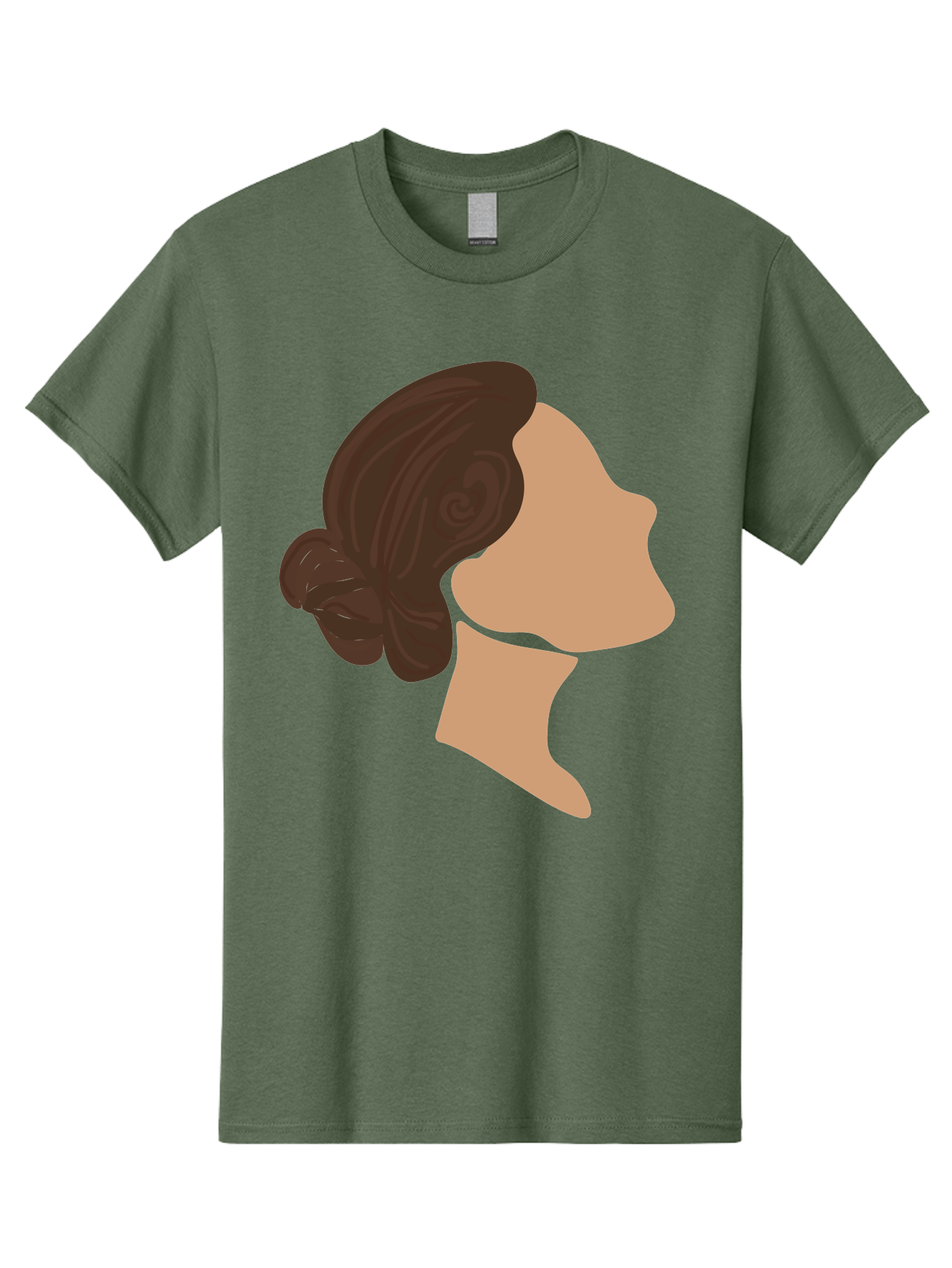 Woman-S-Profile Men'S Graphic Tee, 100% Cotton, Comfortable Casual Summer Wear, Machine Washable, Woman'S Silhouette, Profile View, Brunette Hair, Elegant Hairstyle, Simple Design, Minimalist Art, Female Figure Aae066 7