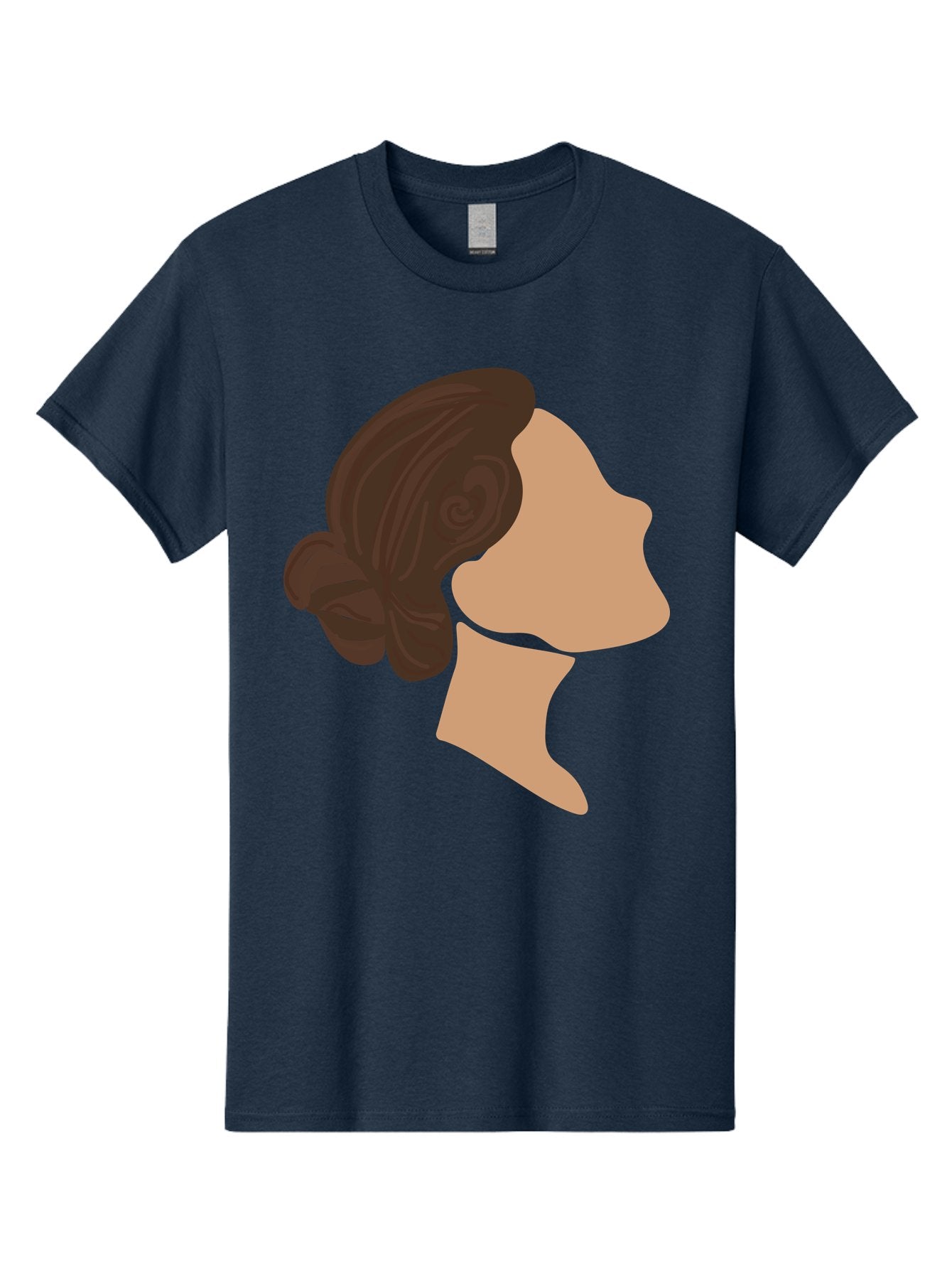 Woman-S-Profile Men'S Graphic Tee, 100% Cotton, Comfortable Casual Summer Wear, Machine Washable, Woman'S Silhouette, Profile View, Brunette Hair, Elegant Hairstyle, Simple Design, Minimalist Art, Female Figure Aae066 7