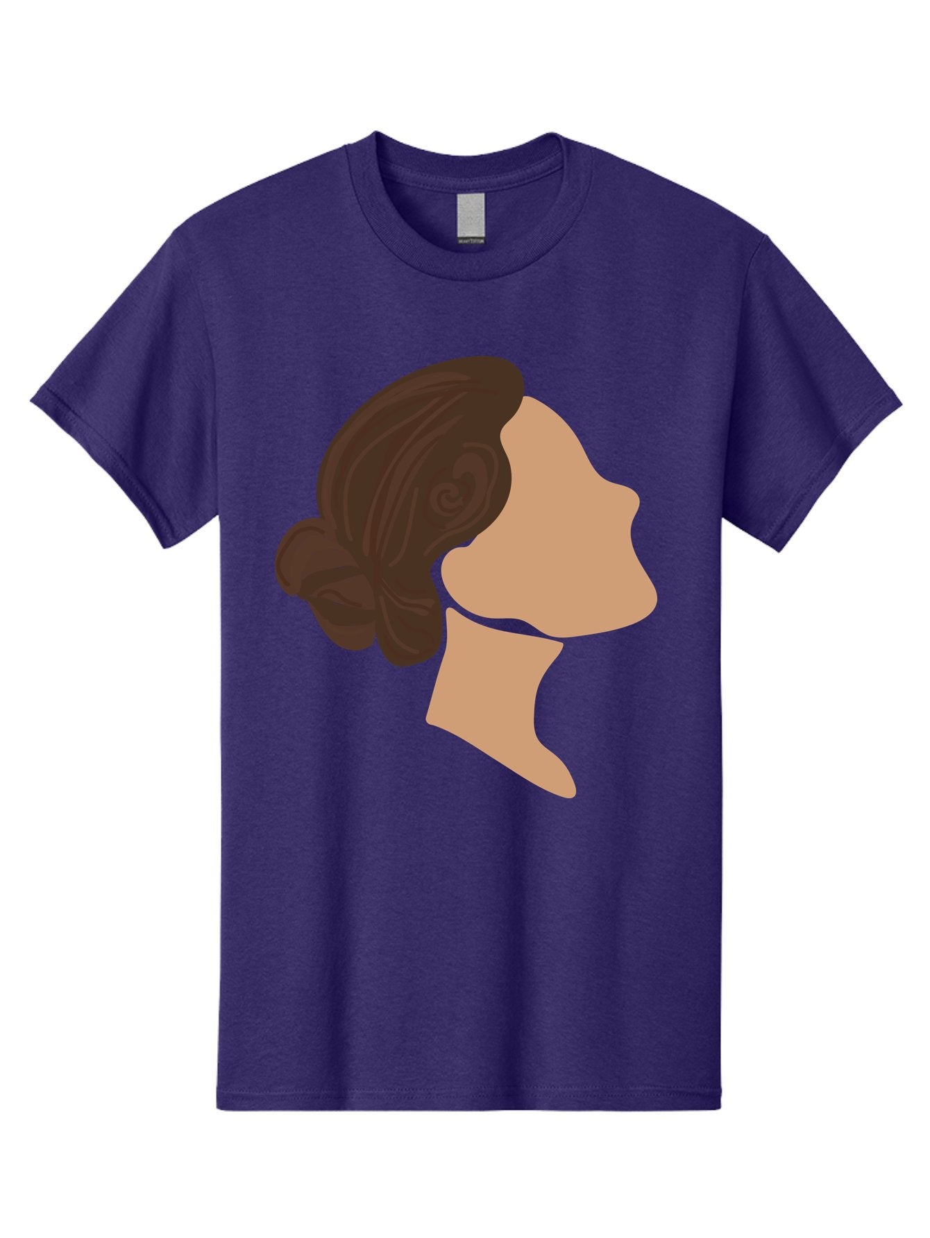 Woman-S-Profile Men'S Graphic Tee, 100% Cotton, Comfortable Casual Summer Wear, Machine Washable, Woman'S Silhouette, Profile View, Brunette Hair, Elegant Hairstyle, Simple Design, Minimalist Art, Female Figure Aae066 3