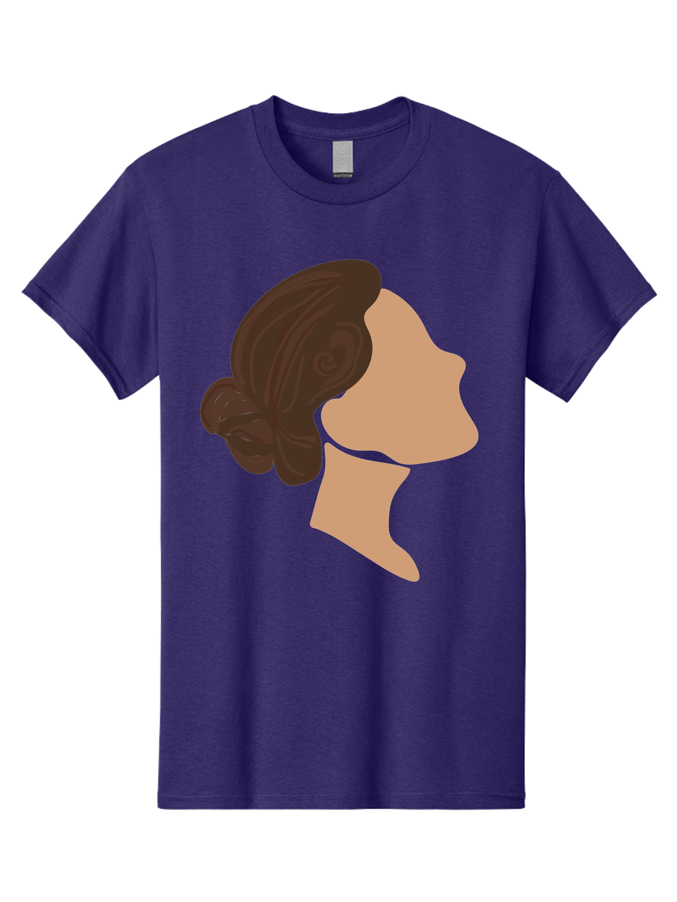 Woman-S-Profile Men'S Graphic Tee, 100% Cotton, Comfortable Casual Summer Wear, Machine Washable, Woman'S Silhouette, Profile View, Brunette Hair, Elegant Hairstyle, Simple Design, Minimalist Art, Female Figure Aae066 17