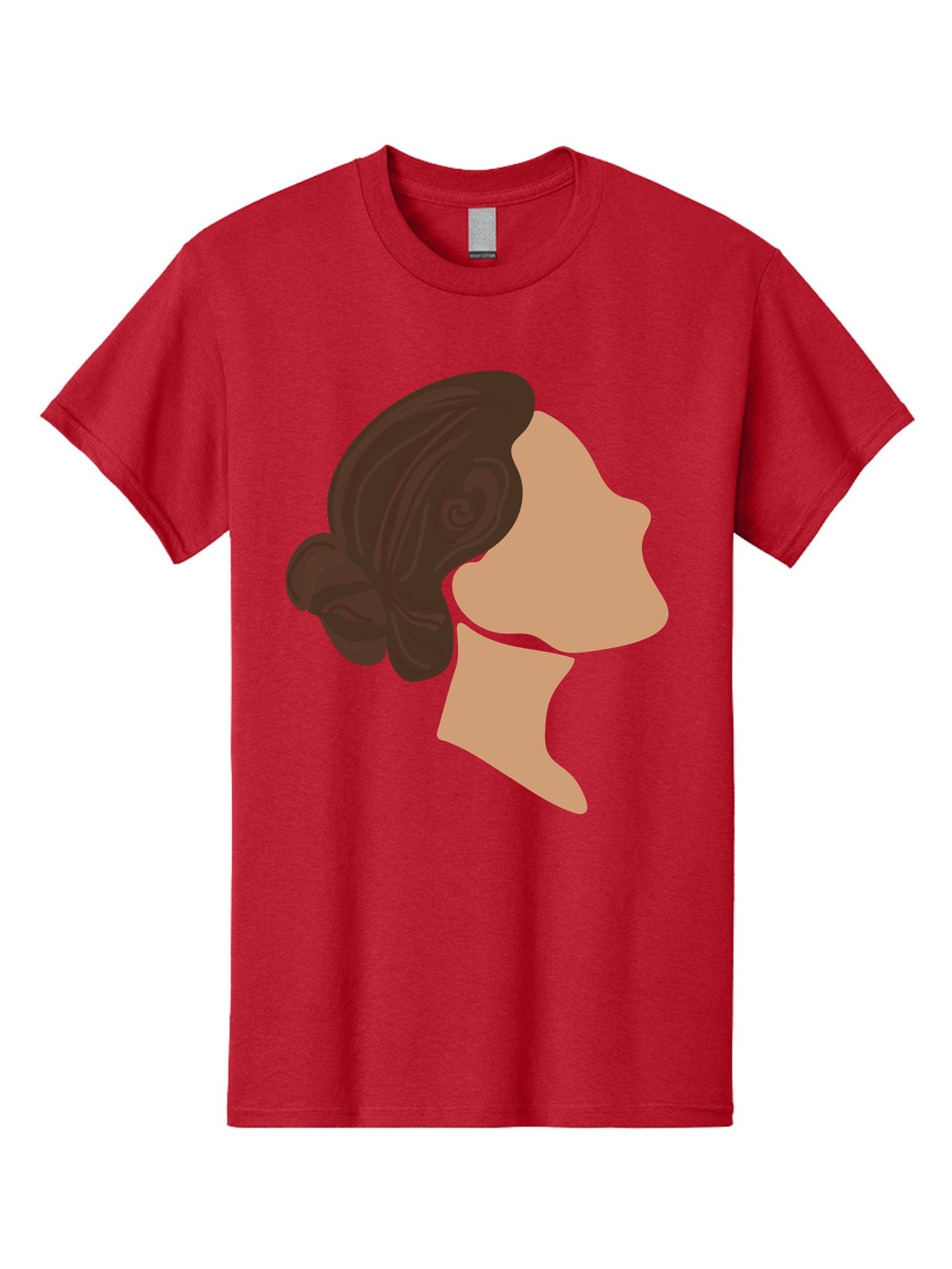 Woman-S-Profile Men'S Graphic Tee, 100% Cotton, Comfortable Casual Summer Wear, Machine Washable, Woman'S Silhouette, Profile View, Brunette Hair, Elegant Hairstyle, Simple Design, Minimalist Art, Female Figure Aae066 12