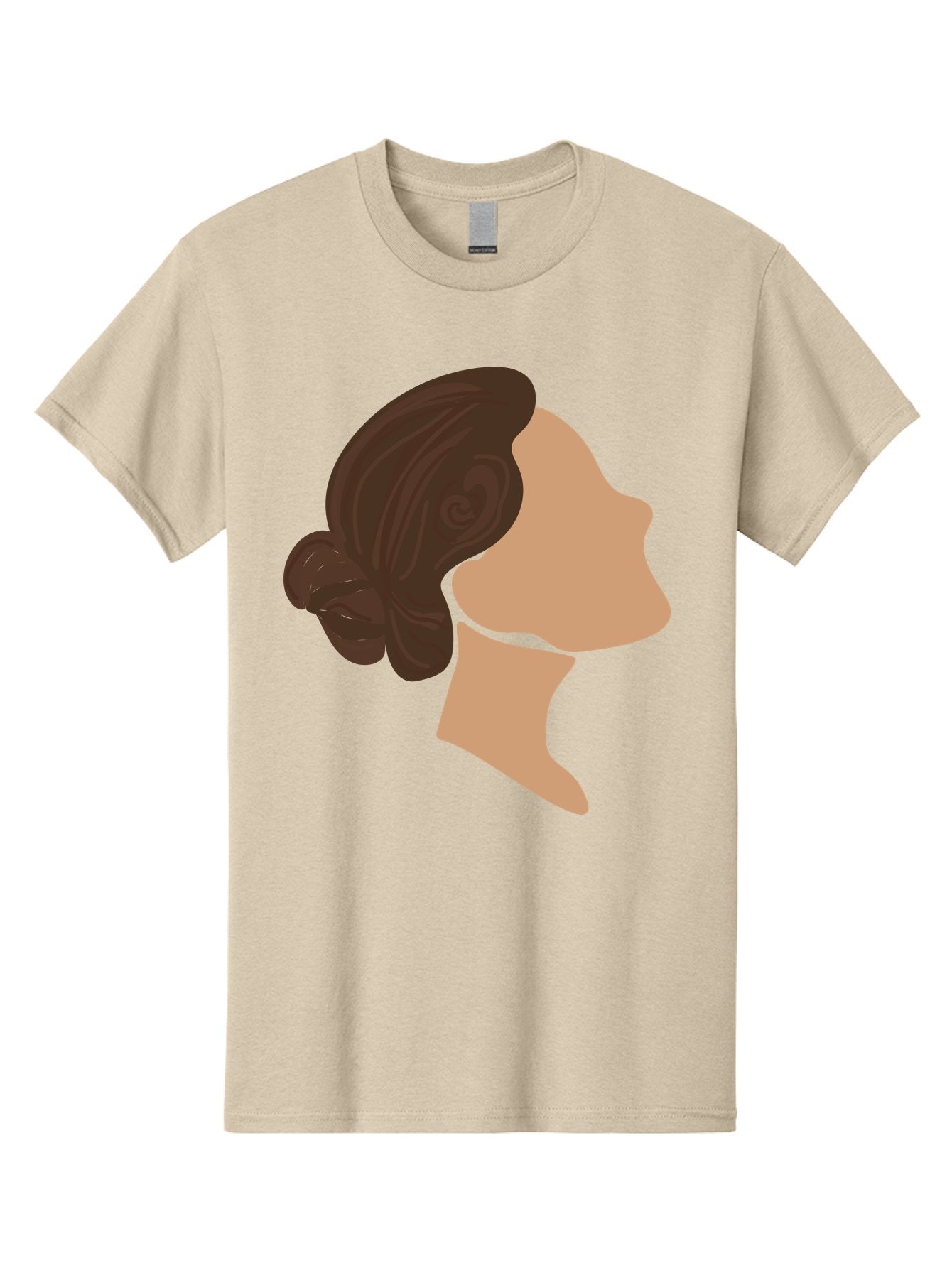 Woman-S-Profile Men'S Graphic Tee, 100% Cotton, Comfortable Casual Summer Wear, Machine Washable, Woman'S Silhouette, Profile View, Brunette Hair, Elegant Hairstyle, Simple Design, Minimalist Art, Female Figure Aae066 8