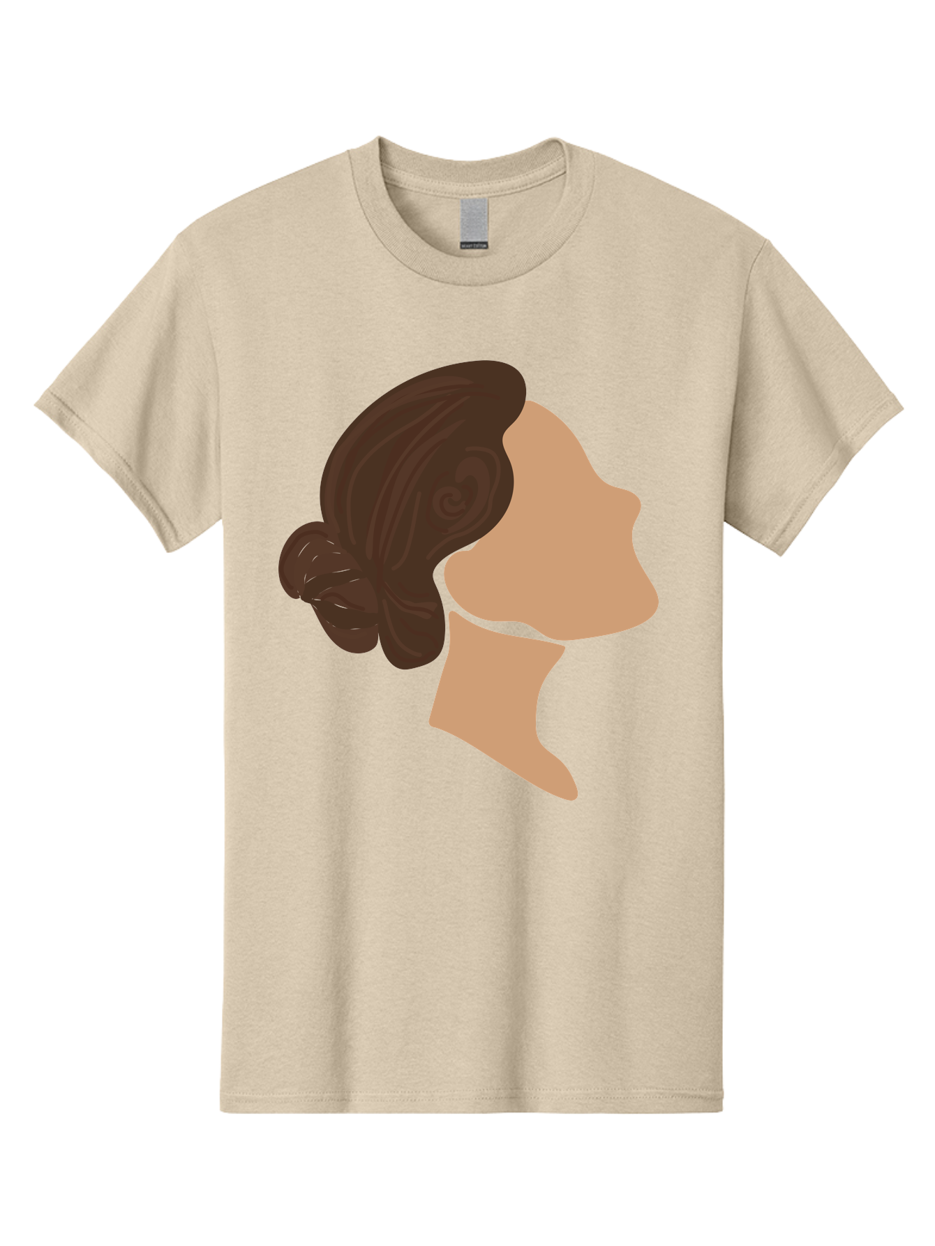 Woman-S-Profile Men'S Graphic Tee, 100% Cotton, Comfortable Casual Summer Wear, Machine Washable, Woman'S Silhouette, Profile View, Brunette Hair, Elegant Hairstyle, Simple Design, Minimalist Art, Female Figure Aae066 11