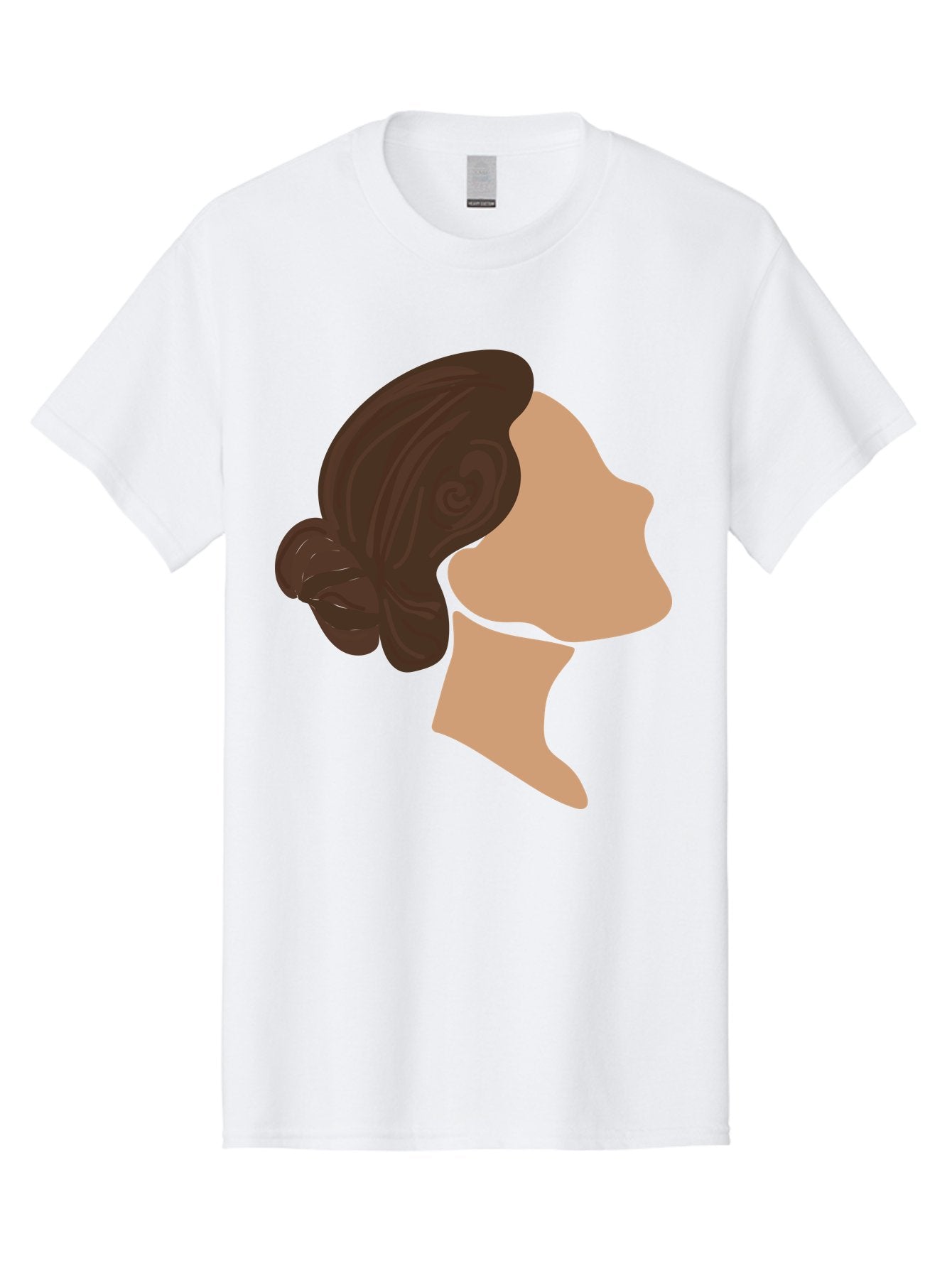 Woman-S-Profile Men'S Graphic Tee, 100% Cotton, Comfortable Casual Summer Wear, Machine Washable, Woman'S Silhouette, Profile View, Brunette Hair, Elegant Hairstyle, Simple Design, Minimalist Art, Female Figure Aae066 13
