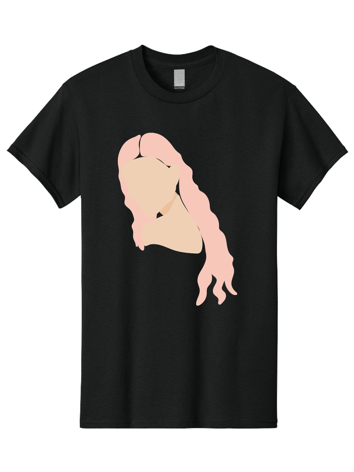 Woman-Silhouette Men'S Graphic Tee, 100% Cotton, Comfortable Casual Summer Wear, Machine Washable, Woman Portrait, Pink Silhouette, Wavy Hair, Minimalist Design, Modern Art, Portrait Illustration, Soft Pink Tones, Simple Shapes Aae067 7