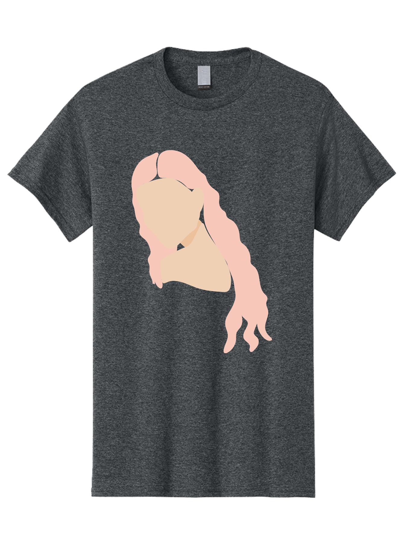 Woman-Silhouette Men'S Graphic Tee, 100% Cotton, Comfortable Casual Summer Wear, Machine Washable, Woman Portrait, Pink Silhouette, Wavy Hair, Minimalist Design, Modern Art, Portrait Illustration, Soft Pink Tones, Simple Shapes Aae067 29