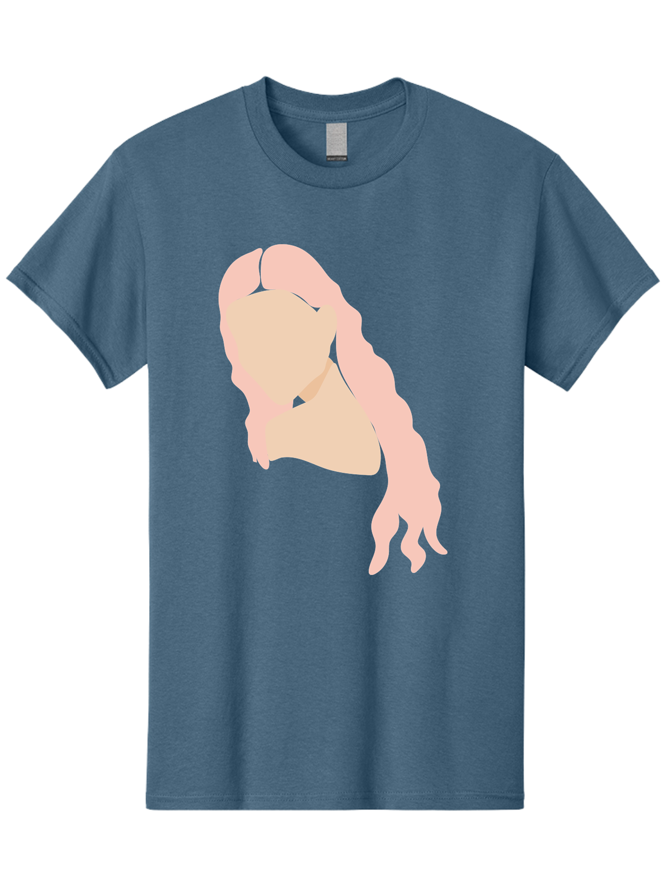 Woman-Silhouette Men'S Graphic Tee, 100% Cotton, Comfortable Casual Summer Wear, Machine Washable, Woman Portrait, Pink Silhouette, Wavy Hair, Minimalist Design, Modern Art, Portrait Illustration, Soft Pink Tones, Simple Shapes Aae067 23