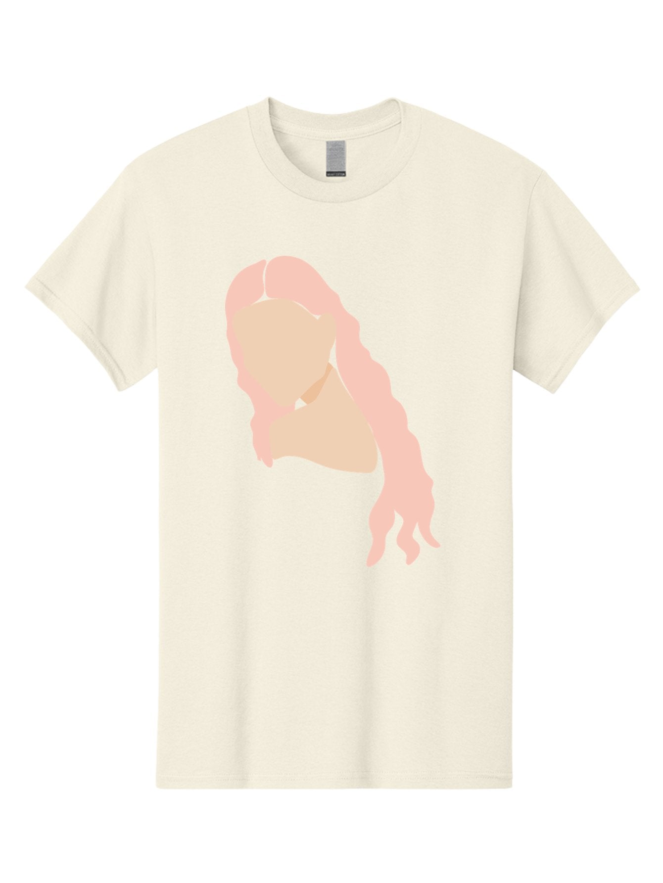Woman-Silhouette Men'S Graphic Tee, 100% Cotton, Comfortable Casual Summer Wear, Machine Washable, Woman Portrait, Pink Silhouette, Wavy Hair, Minimalist Design, Modern Art, Portrait Illustration, Soft Pink Tones, Simple Shapes Aae067 7