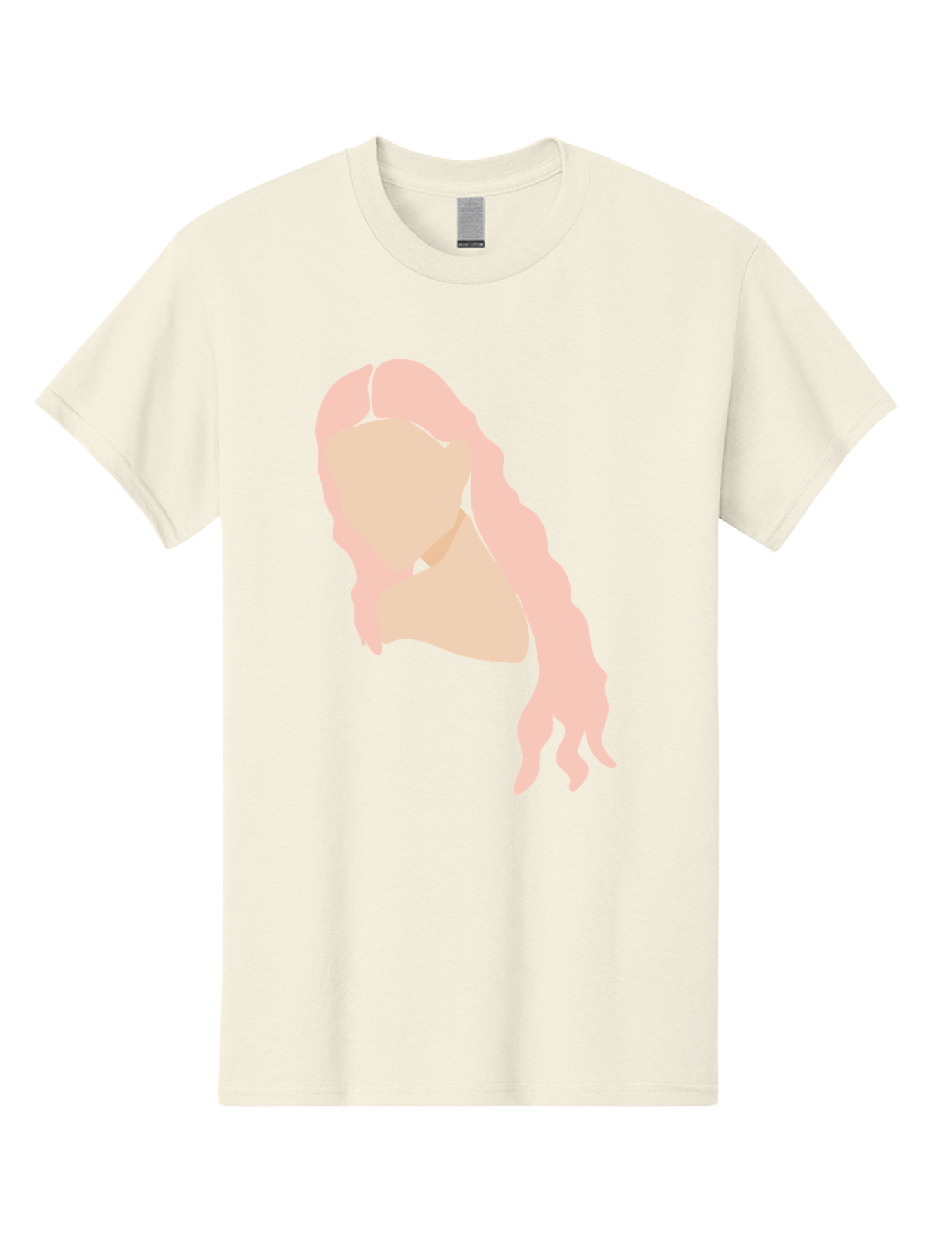 Woman-Silhouette Men'S Graphic Tee, 100% Cotton, Comfortable Casual Summer Wear, Machine Washable, Woman Portrait, Pink Silhouette, Wavy Hair, Minimalist Design, Modern Art, Portrait Illustration, Soft Pink Tones, Simple Shapes Aae067 25