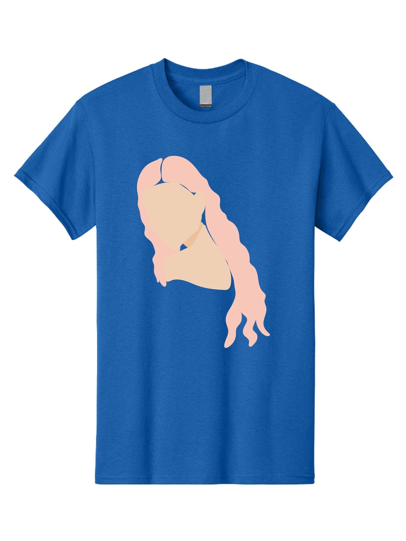 Woman-Silhouette Men'S Graphic Tee, 100% Cotton, Comfortable Casual Summer Wear, Machine Washable, Woman Portrait, Pink Silhouette, Wavy Hair, Minimalist Design, Modern Art, Portrait Illustration, Soft Pink Tones, Simple Shapes Aae067 6