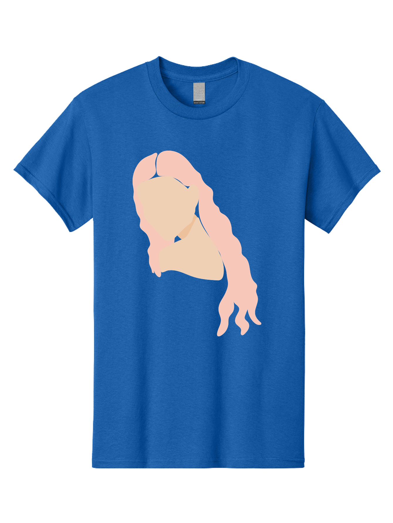 Woman-Silhouette Men'S Graphic Tee, 100% Cotton, Comfortable Casual Summer Wear, Machine Washable, Woman Portrait, Pink Silhouette, Wavy Hair, Minimalist Design, Modern Art, Portrait Illustration, Soft Pink Tones, Simple Shapes Aae067 13