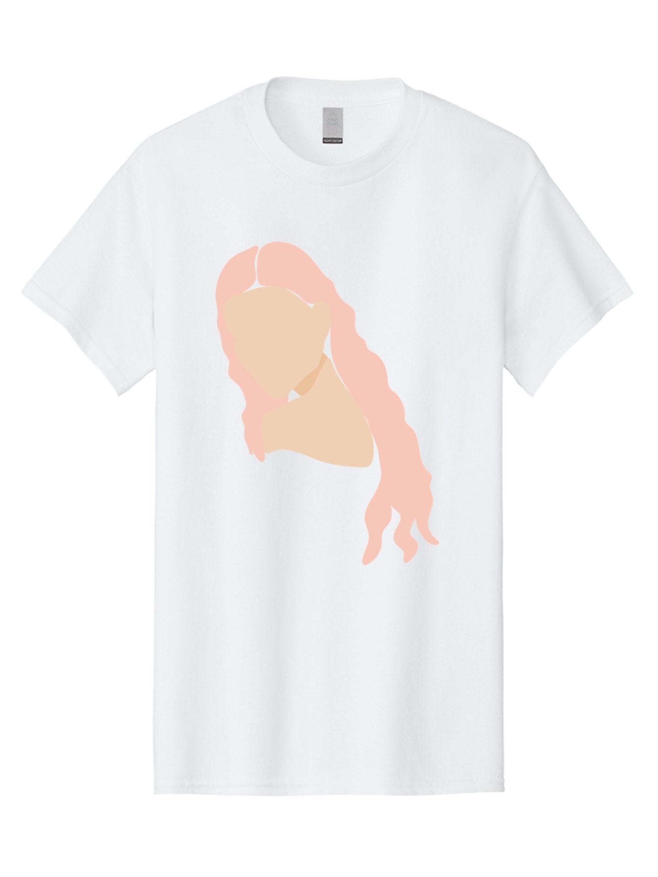 Woman-Silhouette Men'S Graphic Tee, 100% Cotton, Comfortable Casual Summer Wear, Machine Washable, Woman Portrait, Pink Silhouette, Wavy Hair, Minimalist Design, Modern Art, Portrait Illustration, Soft Pink Tones, Simple Shapes Aae067 9