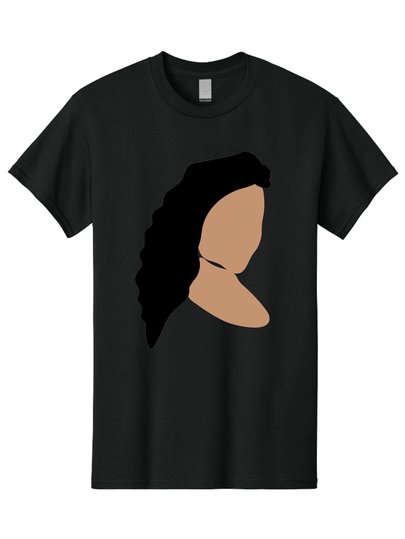 Woman-With-Faceless-Profile Men'S Graphic Tee, 100% Cotton, Comfortable Casual Summer Wear, Machine Washable, Woman With Long Hair, Female Profile, Abstract Portrait, Minimalist Design, Modern Art, Digital Illustration, Simple Shapes, Aae071 19
