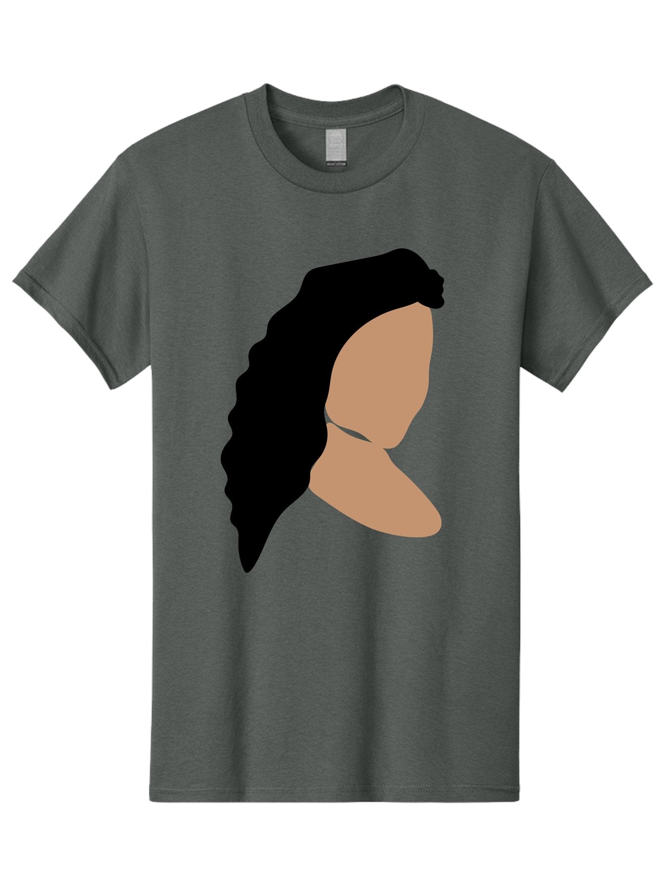 Woman-With-Faceless-Profile Men'S Graphic Tee, 100% Cotton, Comfortable Casual Summer Wear, Machine Washable, Woman With Long Hair, Female Profile, Abstract Portrait, Minimalist Design, Modern Art, Digital Illustration, Simple Shapes, Aae071 5