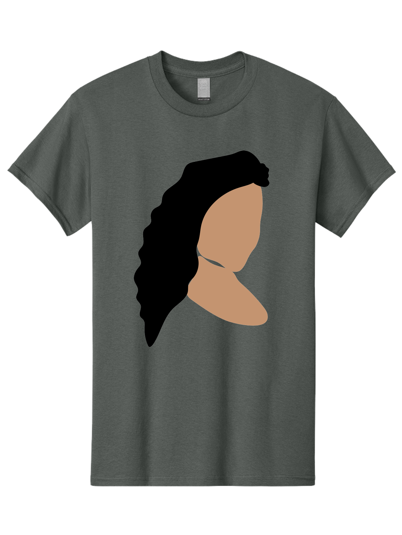 Woman-With-Faceless-Profile Men'S Graphic Tee, 100% Cotton, Comfortable Casual Summer Wear, Machine Washable, Woman With Long Hair, Female Profile, Abstract Portrait, Minimalist Design, Modern Art, Digital Illustration, Simple Shapes, Aae071 15