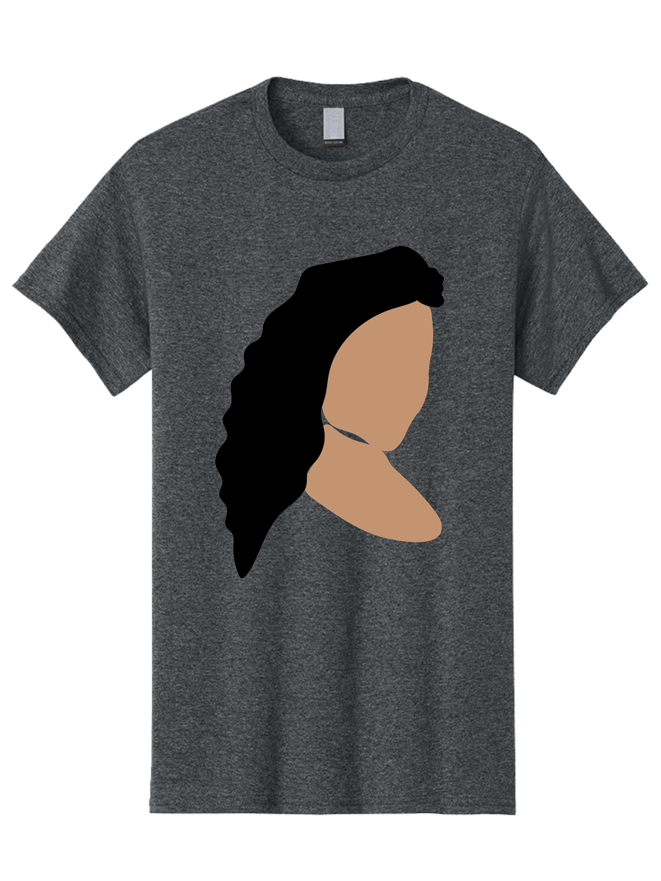 Woman-With-Faceless-Profile Men'S Graphic Tee, 100% Cotton, Comfortable Casual Summer Wear, Machine Washable, Woman With Long Hair, Female Profile, Abstract Portrait, Minimalist Design, Modern Art, Digital Illustration, Simple Shapes, Aae071 13