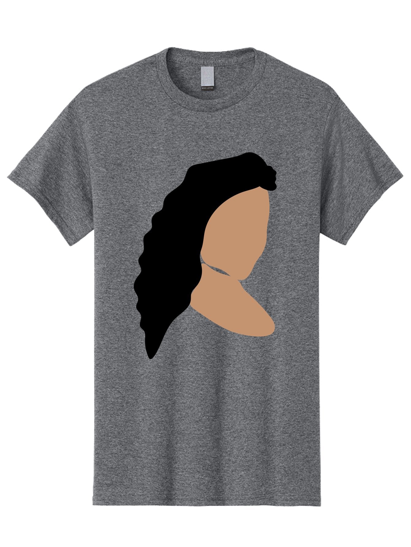 Woman-With-Faceless-Profile Men'S Graphic Tee, 100% Cotton, Comfortable Casual Summer Wear, Machine Washable, Woman With Long Hair, Female Profile, Abstract Portrait, Minimalist Design, Modern Art, Digital Illustration, Simple Shapes, Aae071 7