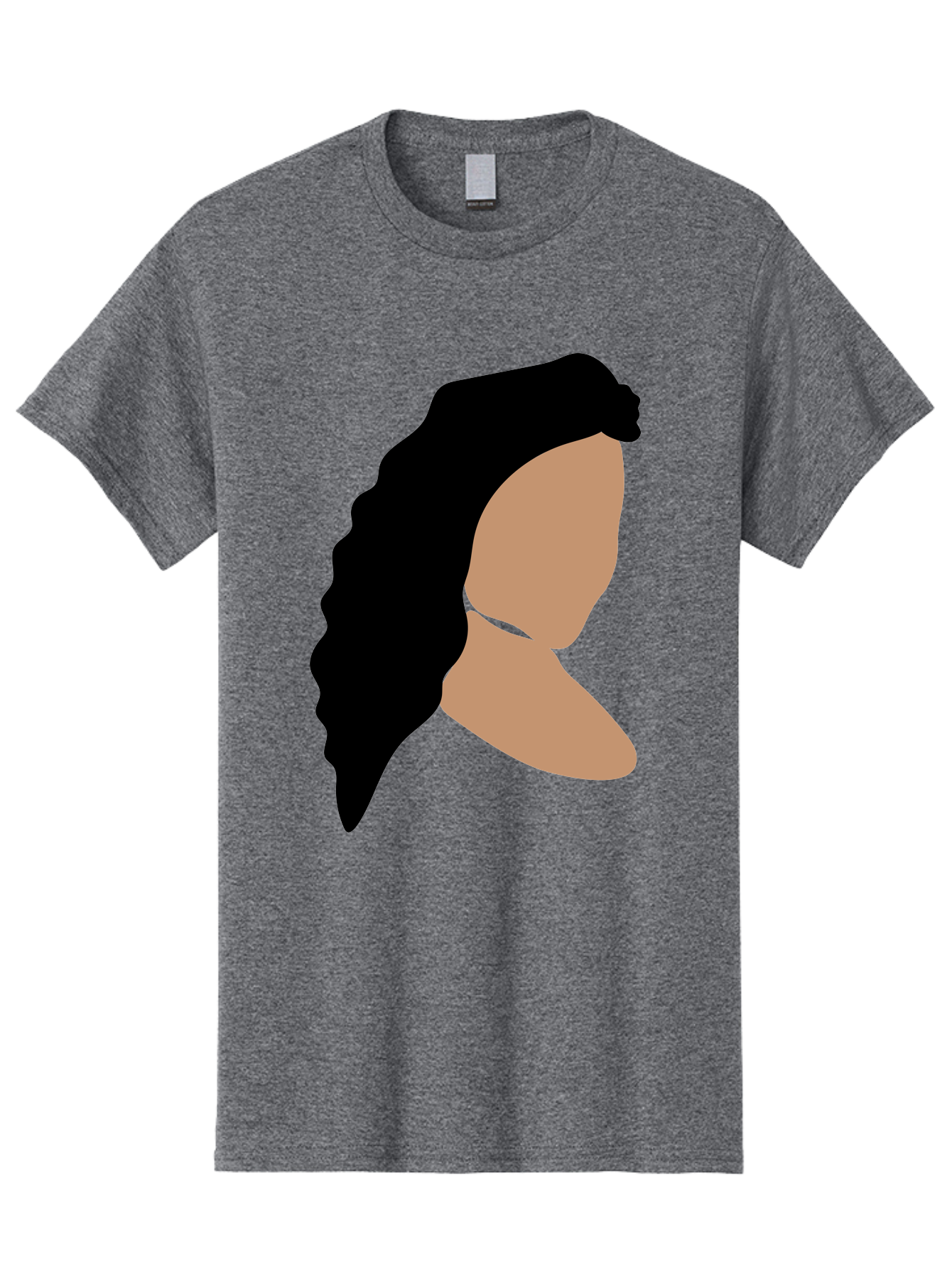 Woman-With-Faceless-Profile Men'S Graphic Tee, 100% Cotton, Comfortable Casual Summer Wear, Machine Washable, Woman With Long Hair, Female Profile, Abstract Portrait, Minimalist Design, Modern Art, Digital Illustration, Simple Shapes, Aae071 25