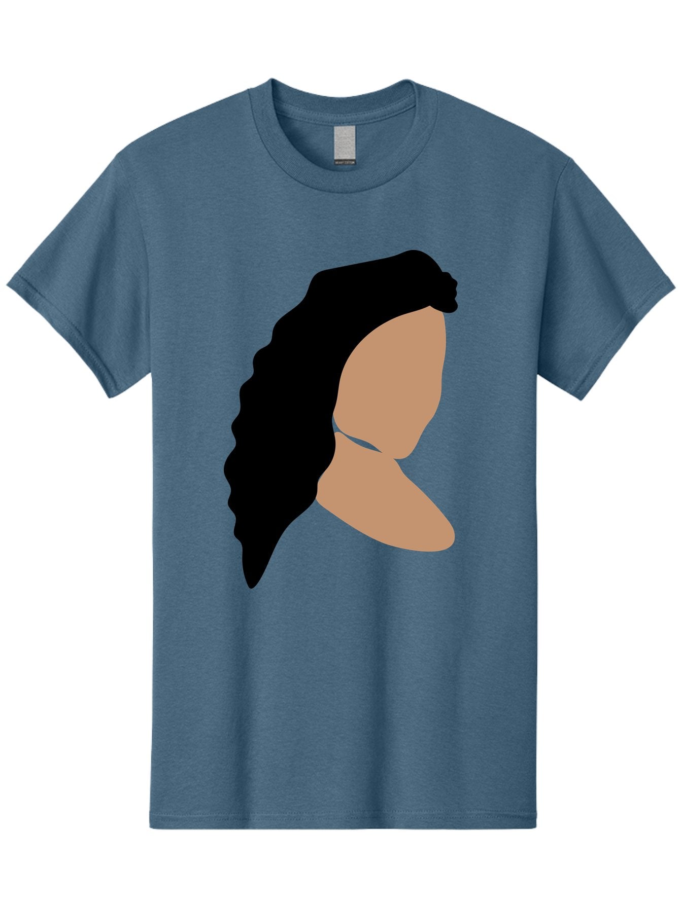 Woman-With-Faceless-Profile Men'S Graphic Tee, 100% Cotton, Comfortable Casual Summer Wear, Machine Washable, Woman With Long Hair, Female Profile, Abstract Portrait, Minimalist Design, Modern Art, Digital Illustration, Simple Shapes, Aae071 9