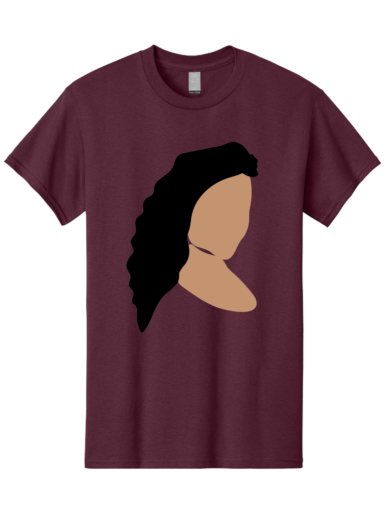 Woman-With-Faceless-Profile Men'S Graphic Tee, 100% Cotton, Comfortable Casual Summer Wear, Machine Washable, Woman With Long Hair, Female Profile, Abstract Portrait, Minimalist Design, Modern Art, Digital Illustration, Simple Shapes, Aae071 21