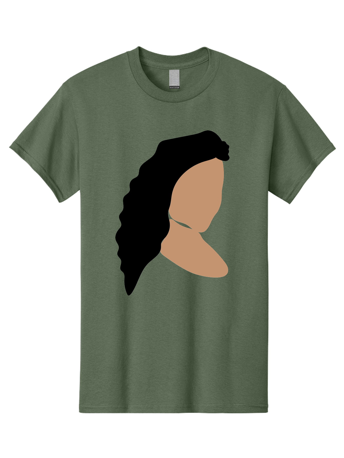 Woman-With-Faceless-Profile Men'S Graphic Tee, 100% Cotton, Comfortable Casual Summer Wear, Machine Washable, Woman With Long Hair, Female Profile, Abstract Portrait, Minimalist Design, Modern Art, Digital Illustration, Simple Shapes, Aae071 23