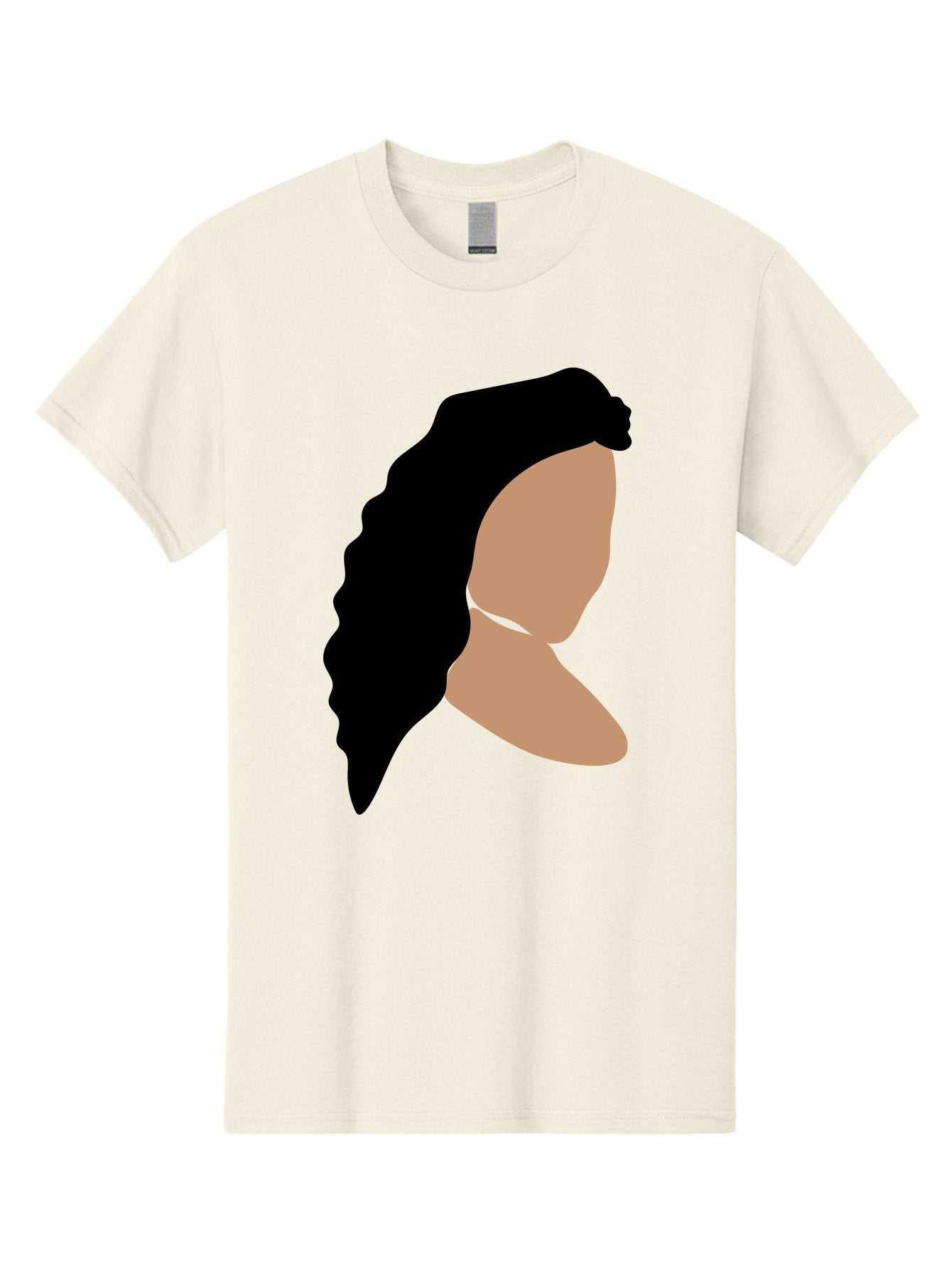 Woman-With-Faceless-Profile Men'S Graphic Tee, 100% Cotton, Comfortable Casual Summer Wear, Machine Washable, Woman With Long Hair, Female Profile, Abstract Portrait, Minimalist Design, Modern Art, Digital Illustration, Simple Shapes, Aae071 14