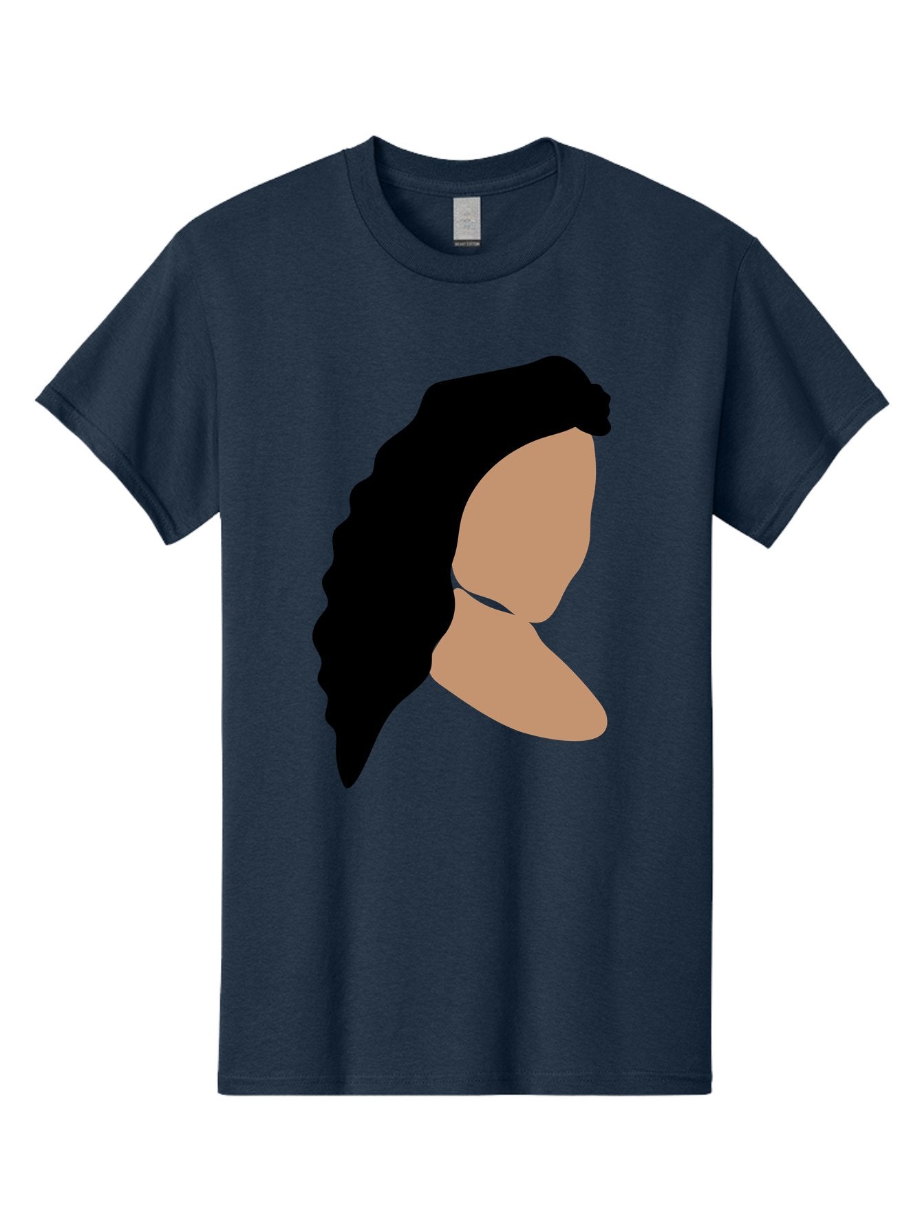Woman-With-Faceless-Profile Men'S Graphic Tee, 100% Cotton, Comfortable Casual Summer Wear, Machine Washable, Woman With Long Hair, Female Profile, Abstract Portrait, Minimalist Design, Modern Art, Digital Illustration, Simple Shapes, Aae071 11