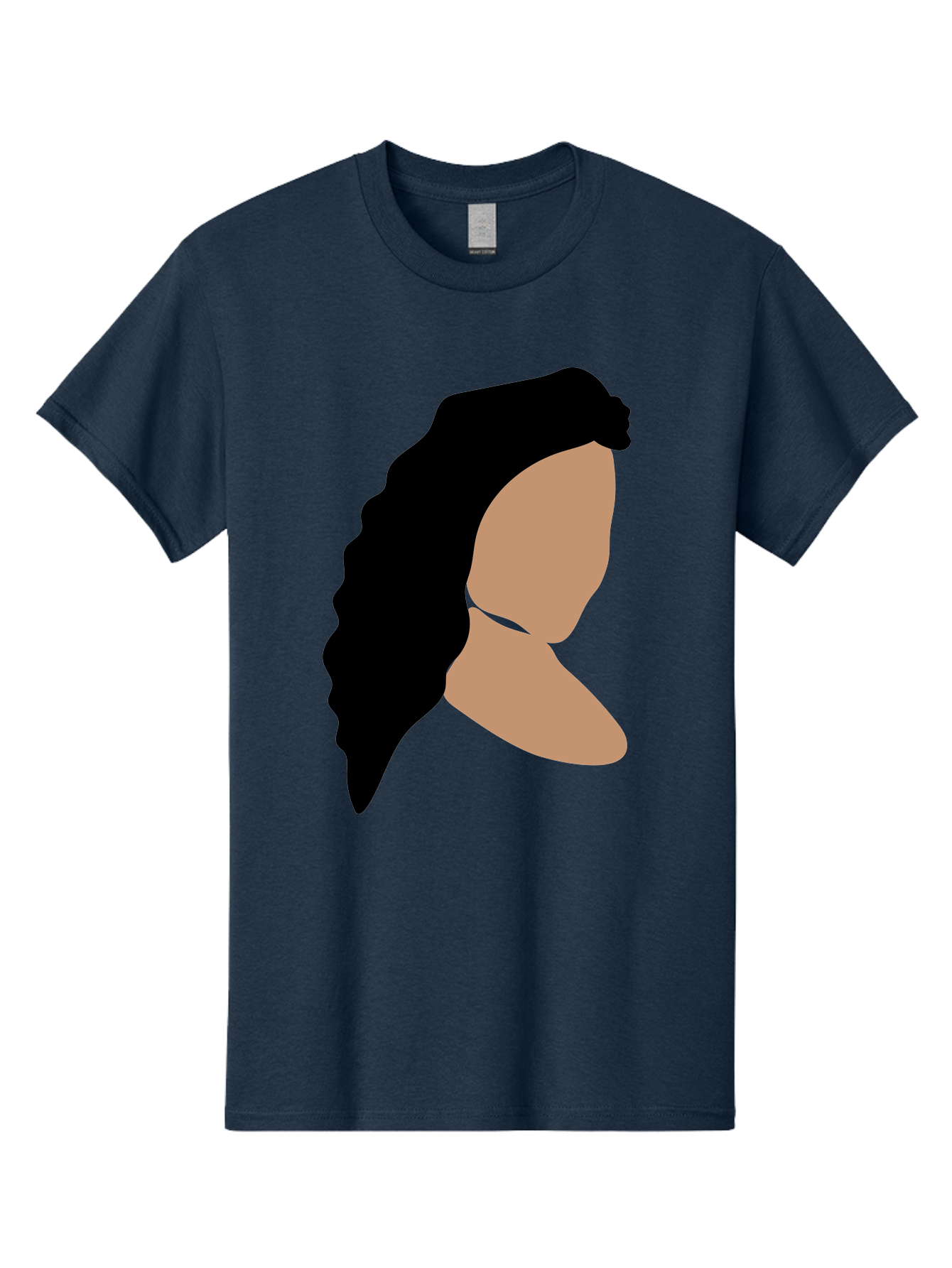 Woman-With-Faceless-Profile Men'S Graphic Tee, 100% Cotton, Comfortable Casual Summer Wear, Machine Washable, Woman With Long Hair, Female Profile, Abstract Portrait, Minimalist Design, Modern Art, Digital Illustration, Simple Shapes, Aae071 7