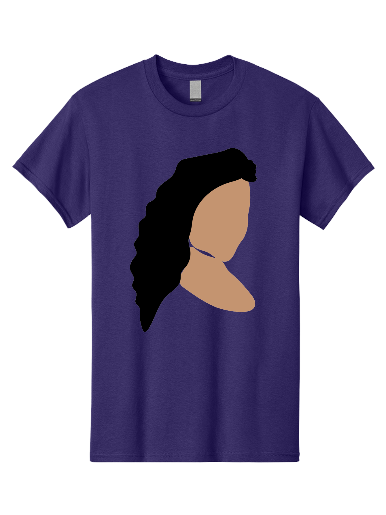 Woman-With-Faceless-Profile Men'S Graphic Tee, 100% Cotton, Comfortable Casual Summer Wear, Machine Washable, Woman With Long Hair, Female Profile, Abstract Portrait, Minimalist Design, Modern Art, Digital Illustration, Simple Shapes, Aae071 5