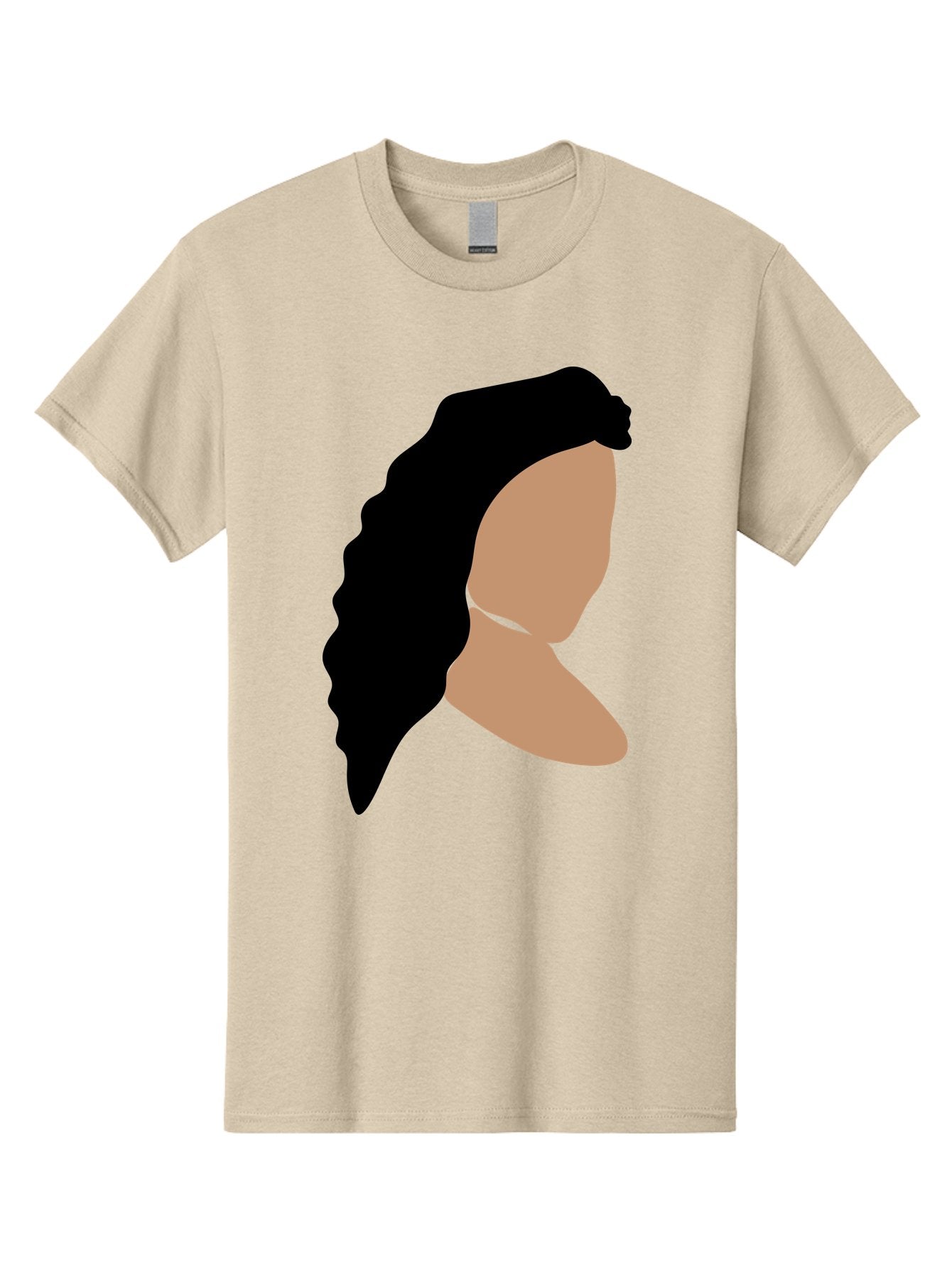 Woman-With-Faceless-Profile Men'S Graphic Tee, 100% Cotton, Comfortable Casual Summer Wear, Machine Washable, Woman With Long Hair, Female Profile, Abstract Portrait, Minimalist Design, Modern Art, Digital Illustration, Simple Shapes, Aae071 15