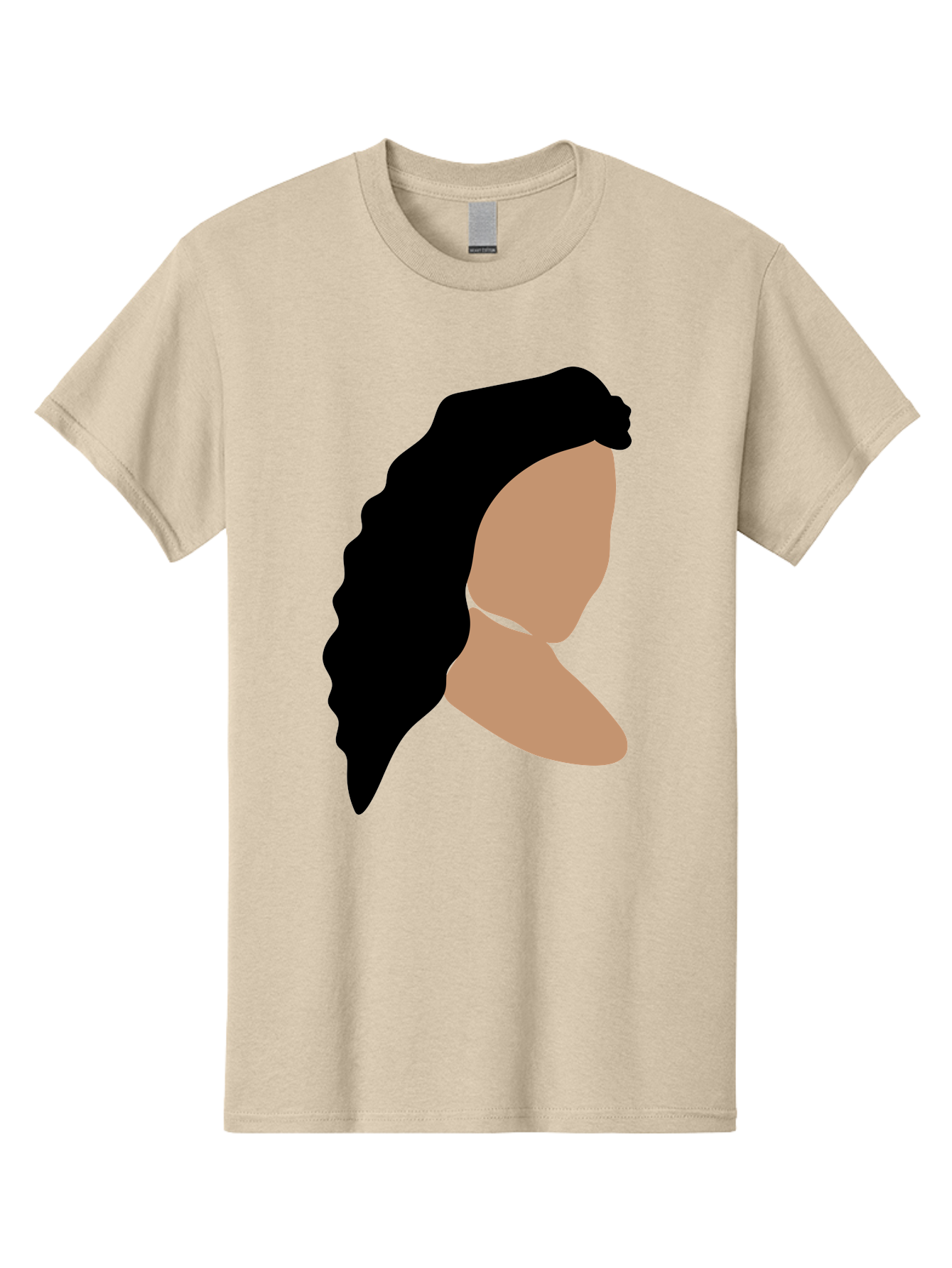 Woman-With-Faceless-Profile Men'S Graphic Tee, 100% Cotton, Comfortable Casual Summer Wear, Machine Washable, Woman With Long Hair, Female Profile, Abstract Portrait, Minimalist Design, Modern Art, Digital Illustration, Simple Shapes, Aae071