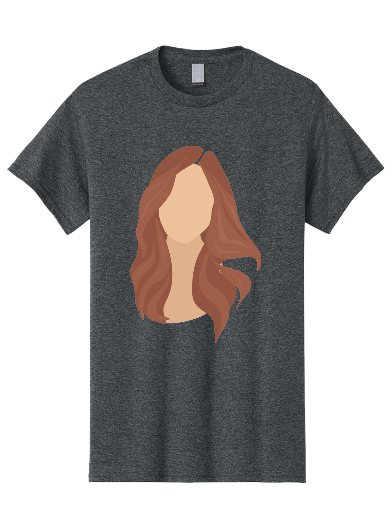 Woman-With-Long-Hair-2 Men'S Graphic Tee, 100% Cotton, Comfortable Casual Summer Wear, Machine Washable, Long Wavy Hair, Brunette Woman, Faceless Portrait, Hair Texture, Wavy Locks, Beauty Illustration, Hairstyle Inspiration, Hair Care Aae080 3