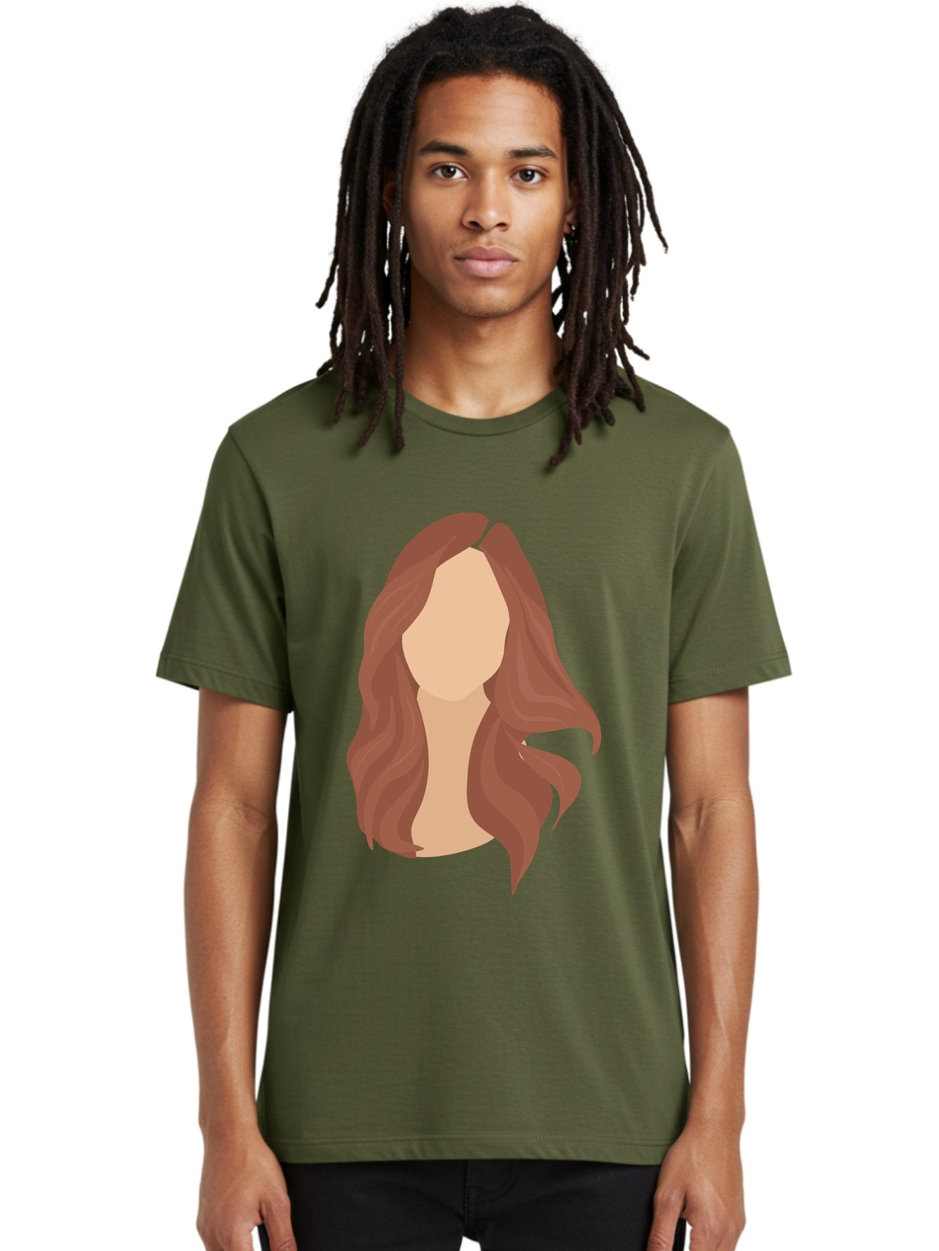 Woman-With-Long-Hair-2 Men'S Graphic Tee, 100% Cotton, Comfortable Casual Summer Wear, Machine Washable, Long Wavy Hair, Brunette Woman, Faceless Portrait, Hair Texture, Wavy Locks, Beauty Illustration, Hairstyle Inspiration, Hair Care Aae080 19