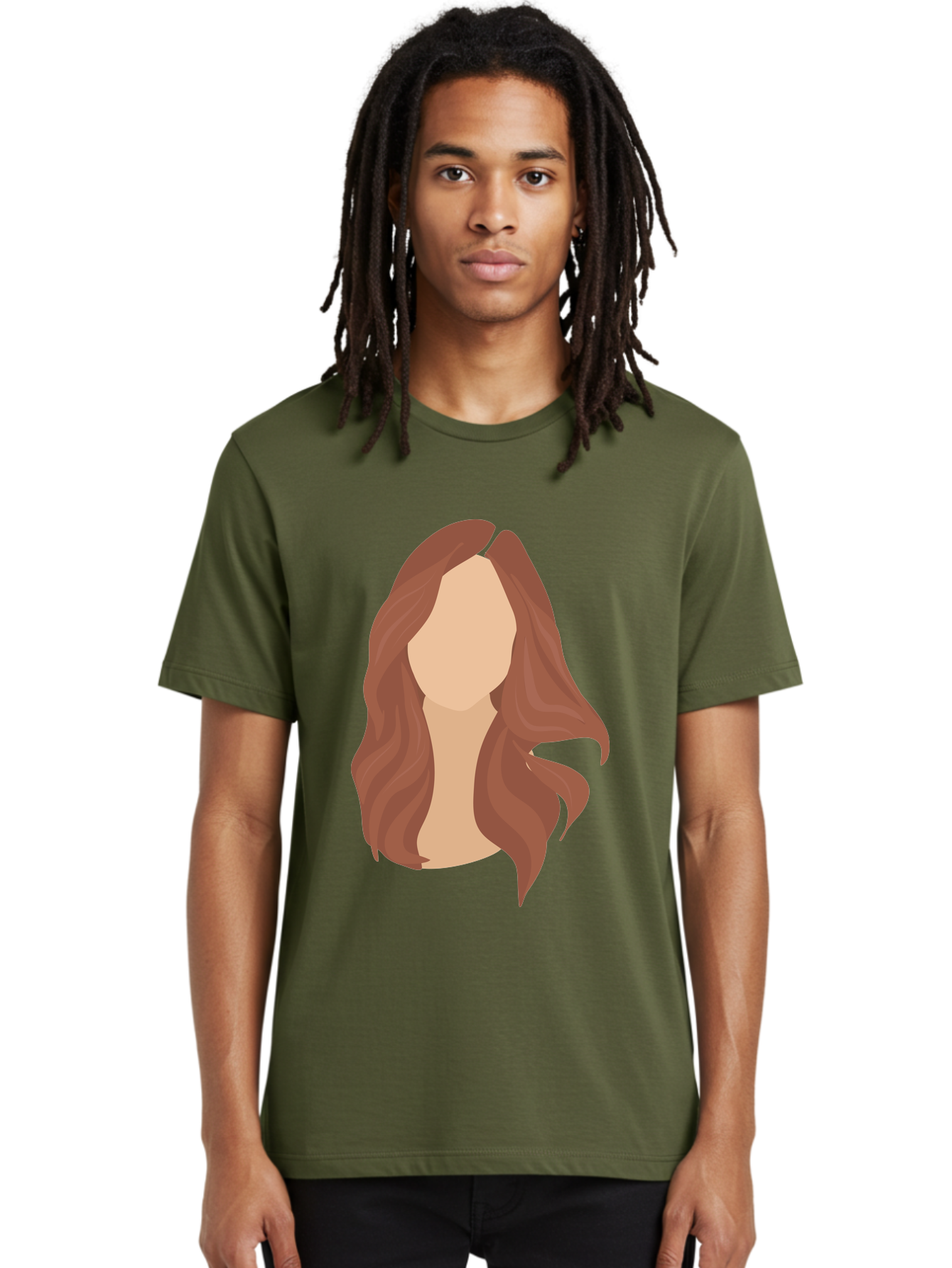 Woman-With-Long-Hair-2 Men'S Graphic Tee, 100% Cotton, Comfortable Casual Summer Wear, Machine Washable, Long Wavy Hair, Brunette Woman, Faceless Portrait, Hair Texture, Wavy Locks, Beauty Illustration, Hairstyle Inspiration, Hair Care Aae080 22
