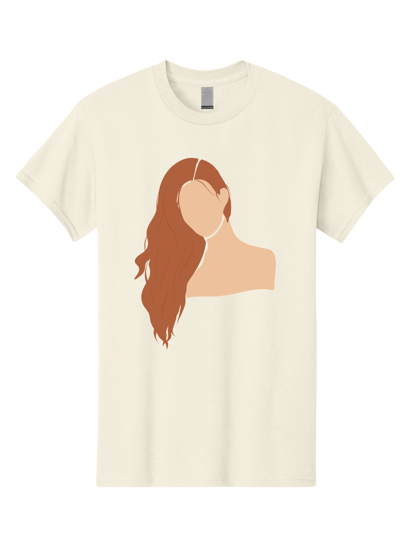 Woman-With-Long-Hair Men'S Graphic Tee, 100% Cotton, Comfortable Casual Summer Wear, Machine Washable, Woman With Long Hair, Red Hair, Shoulder-Length Locks, Faceless Portrait, Minimalist Art, Simple Shapes, Elegant Hairstyle, Aae081 29