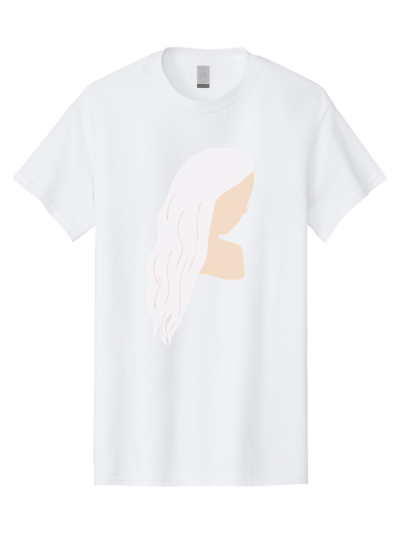 Woman-With-White-Hair Men'S Graphic Tee, 100% Cotton, Comfortable Casual Summer Wear, Machine Washable, Woman With White Hair, Long Hair, Side View, Female Profile, Wavy Hair Texture, Minimalist Design, Simple Illustration, Aae084 13
