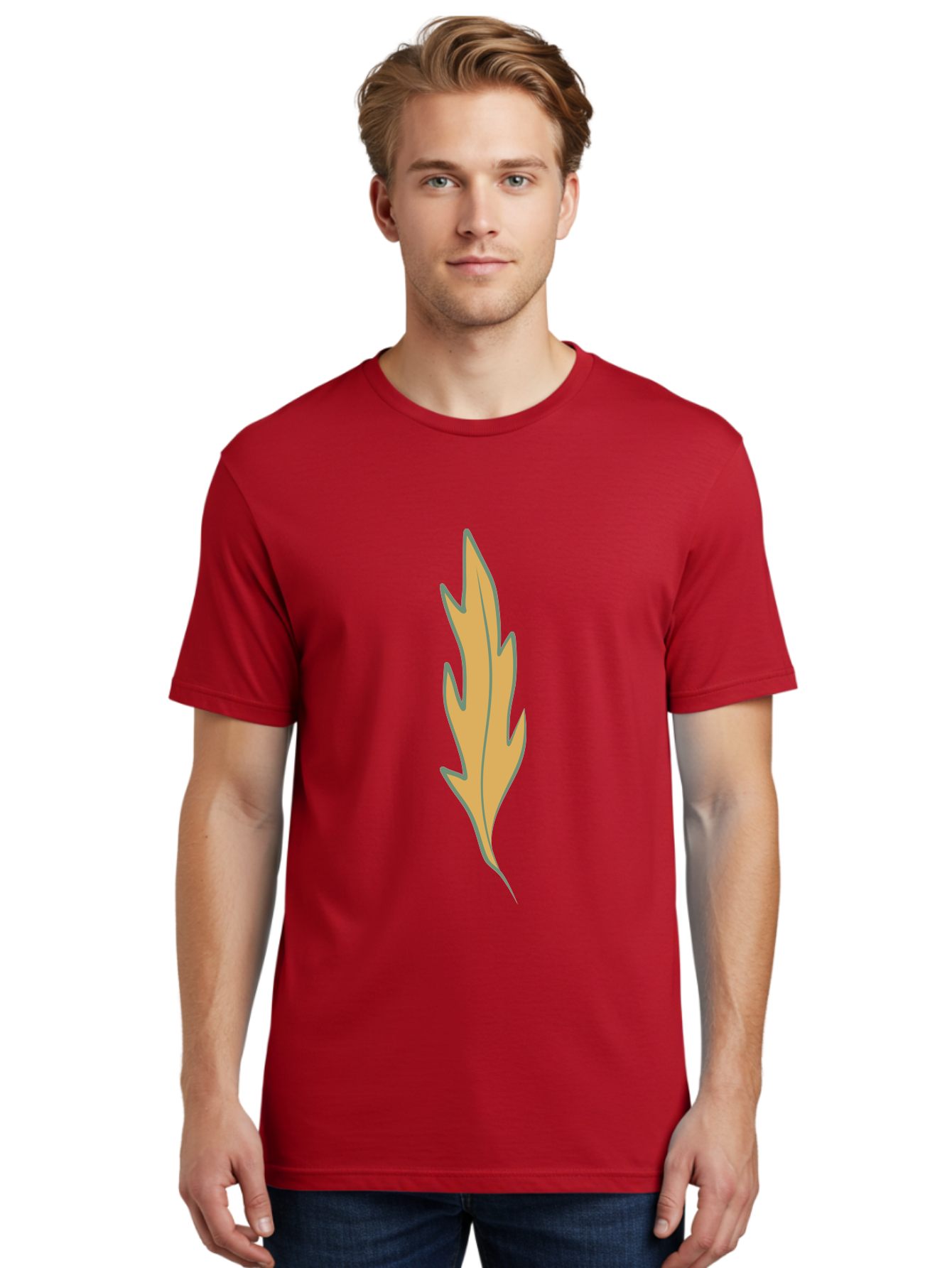Yellow-Leaf-1 Men'S Graphic Tee, 100% Cotton, Comfortable Casual Summer Wear, Machine Washable, Autumn Leaf, Fall Foliage, Yellow Leaf, Oak Tree, Natural Design, Leaf Illustration, Seasonal Symbol, Botanical Icon, Vibrant Color Aae085 30