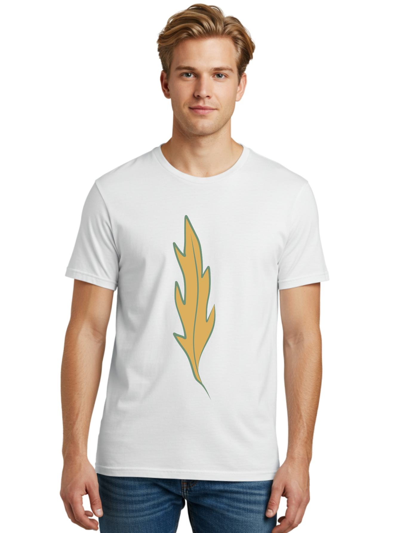 Yellow-Leaf-1 Men'S Graphic Tee, 100% Cotton, Comfortable Casual Summer Wear, Machine Washable, Autumn Leaf, Fall Foliage, Yellow Leaf, Oak Tree, Natural Design, Leaf Illustration, Seasonal Symbol, Botanical Icon, Vibrant Color Aae085 18