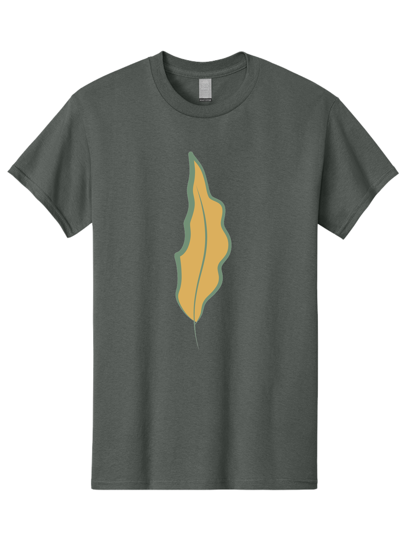 Yellow-Leaf-2 Men'S Graphic Tee, 100% Cotton, Comfortable Casual Summer Wear, Machine Washable, Yellow Leaf, Autumn Leaf, Foliage, Leaf Illustration, Simple Design, Digital Art, Orange Color, Gray Outline Aae086 15