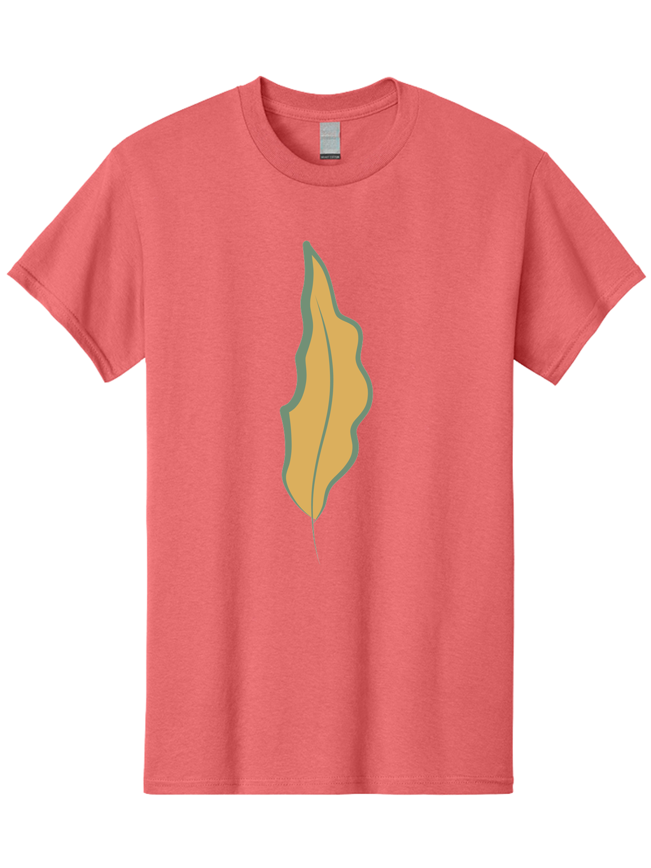 Yellow-Leaf-2 Men'S Graphic Tee, 100% Cotton, Comfortable Casual Summer Wear, Machine Washable, Yellow Leaf, Autumn Leaf, Foliage, Leaf Illustration, Simple Design, Digital Art, Orange Color, Gray Outline Aae086 29