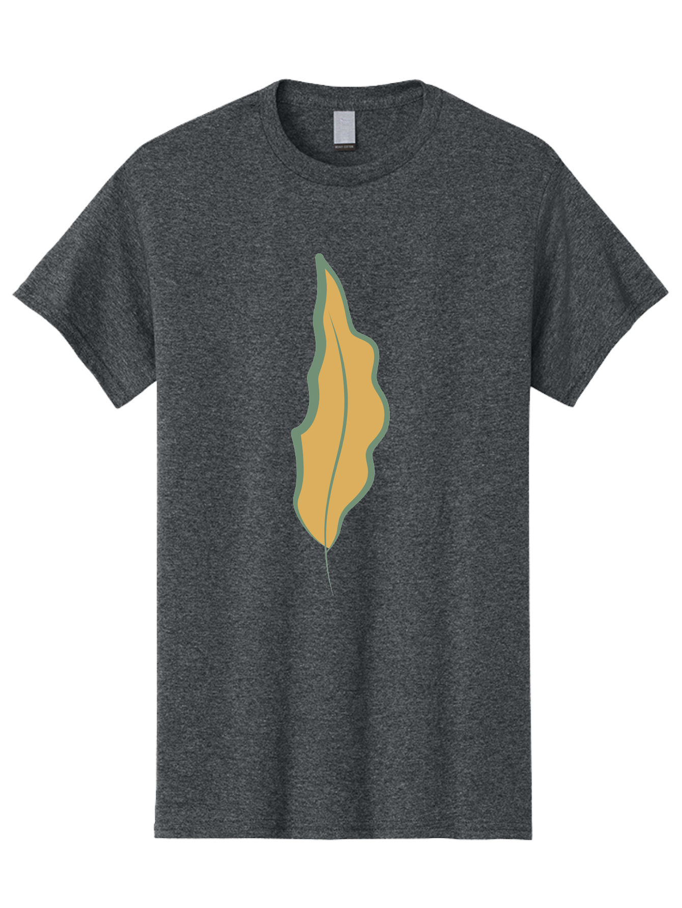 Yellow-Leaf-2 Men'S Graphic Tee, 100% Cotton, Comfortable Casual Summer Wear, Machine Washable, Yellow Leaf, Autumn Leaf, Foliage, Leaf Illustration, Simple Design, Digital Art, Orange Color, Gray Outline Aae086 27