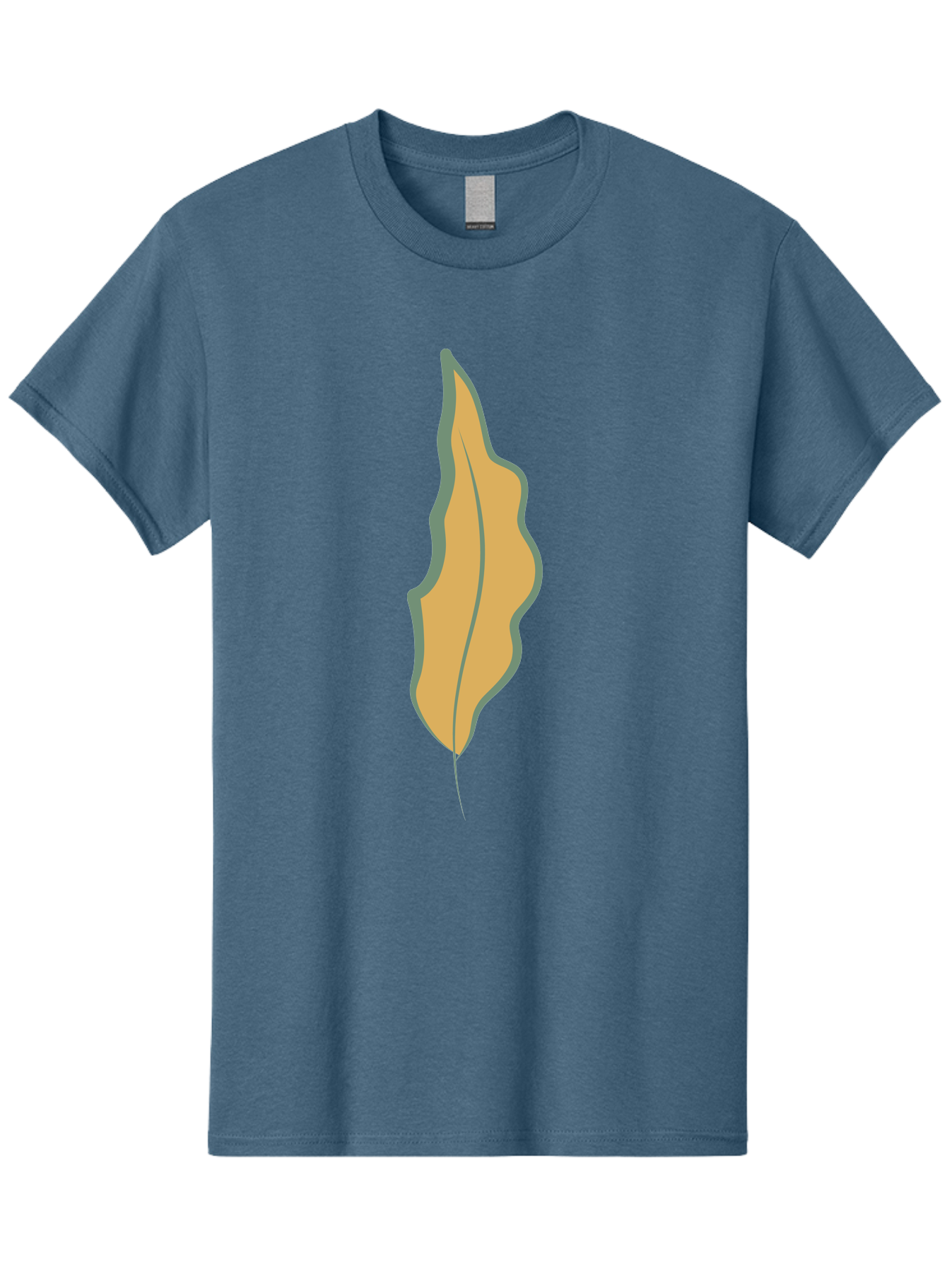 Yellow-Leaf-2 Men'S Graphic Tee, 100% Cotton, Comfortable Casual Summer Wear, Machine Washable, Yellow Leaf, Autumn Leaf, Foliage, Leaf Illustration, Simple Design, Digital Art, Orange Color, Gray Outline Aae086 5