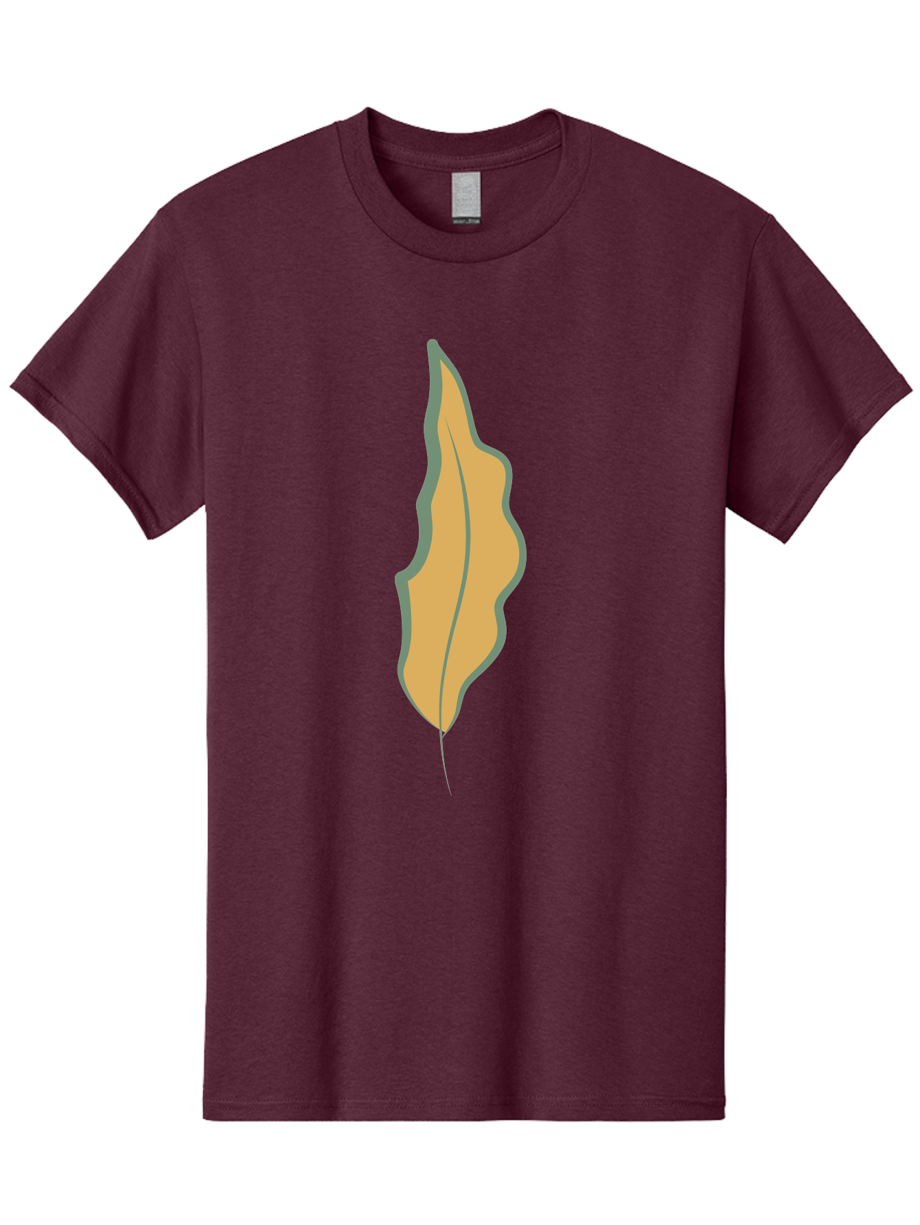 Yellow-Leaf-2 Men'S Graphic Tee, 100% Cotton, Comfortable Casual Summer Wear, Machine Washable, Yellow Leaf, Autumn Leaf, Foliage, Leaf Illustration, Simple Design, Digital Art, Orange Color, Gray Outline Aae086