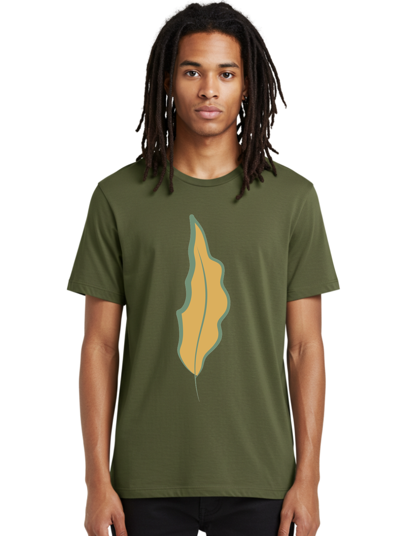 Yellow-Leaf-2 Men'S Graphic Tee, 100% Cotton, Comfortable Casual Summer Wear, Machine Washable, Yellow Leaf, Autumn Leaf, Foliage, Leaf Illustration, Simple Design, Digital Art, Orange Color, Gray Outline Aae086 18
