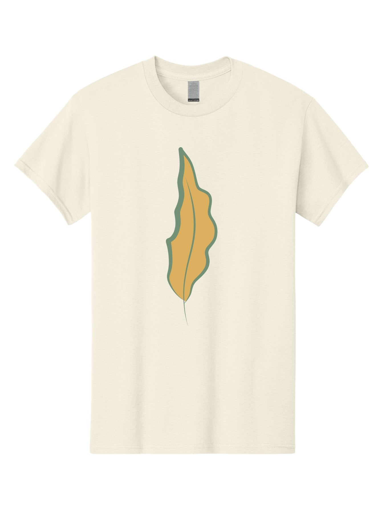 Yellow-Leaf-2 Men'S Graphic Tee, 100% Cotton, Comfortable Casual Summer Wear, Machine Washable, Yellow Leaf, Autumn Leaf, Foliage, Leaf Illustration, Simple Design, Digital Art, Orange Color, Gray Outline Aae086 8