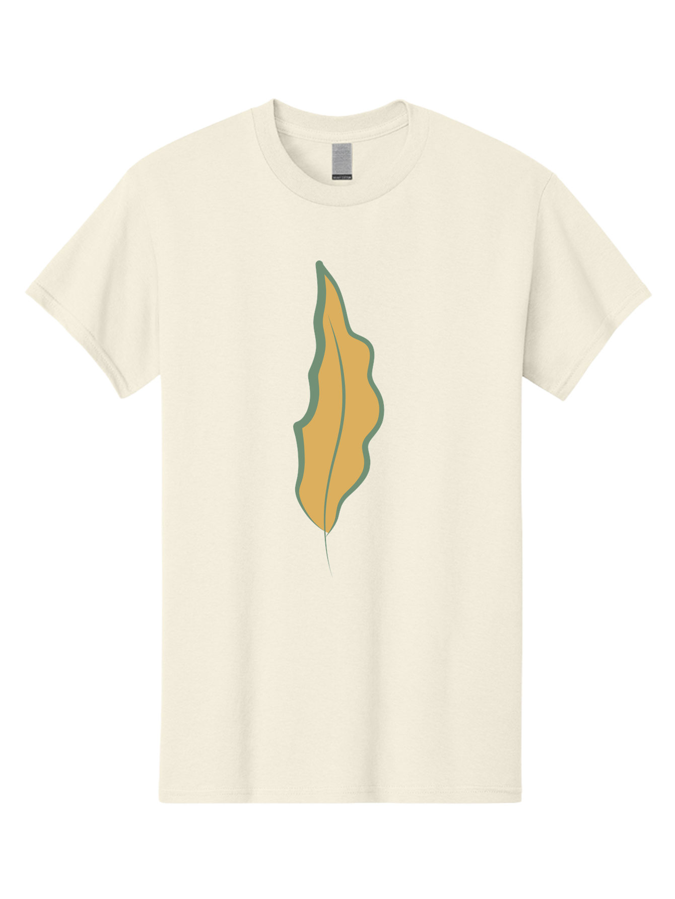 Yellow-Leaf-2 Men'S Graphic Tee, 100% Cotton, Comfortable Casual Summer Wear, Machine Washable, Yellow Leaf, Autumn Leaf, Foliage, Leaf Illustration, Simple Design, Digital Art, Orange Color, Gray Outline Aae086 11