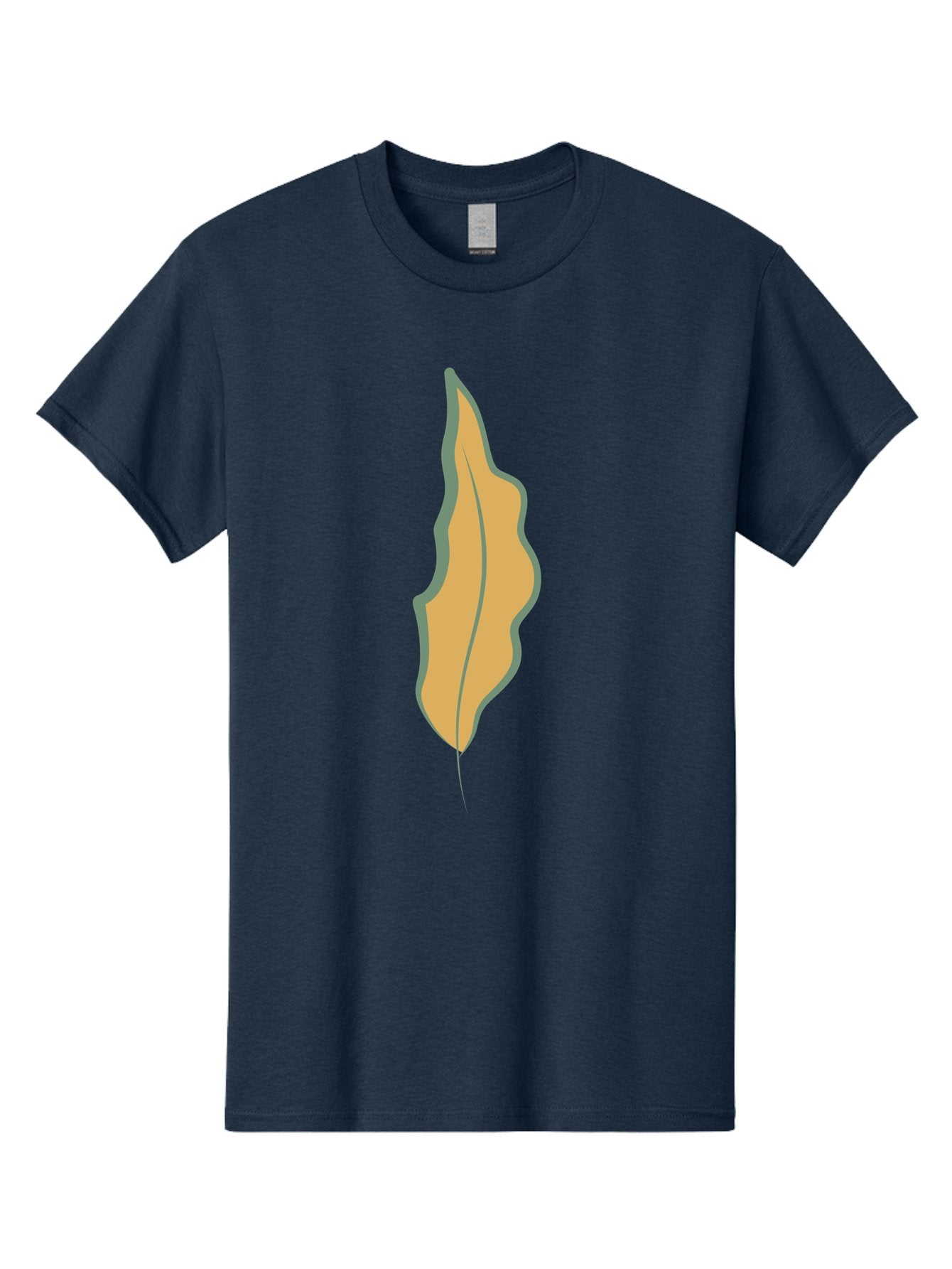 Yellow-Leaf-2 Men'S Graphic Tee, 100% Cotton, Comfortable Casual Summer Wear, Machine Washable, Yellow Leaf, Autumn Leaf, Foliage, Leaf Illustration, Simple Design, Digital Art, Orange Color, Gray Outline Aae086