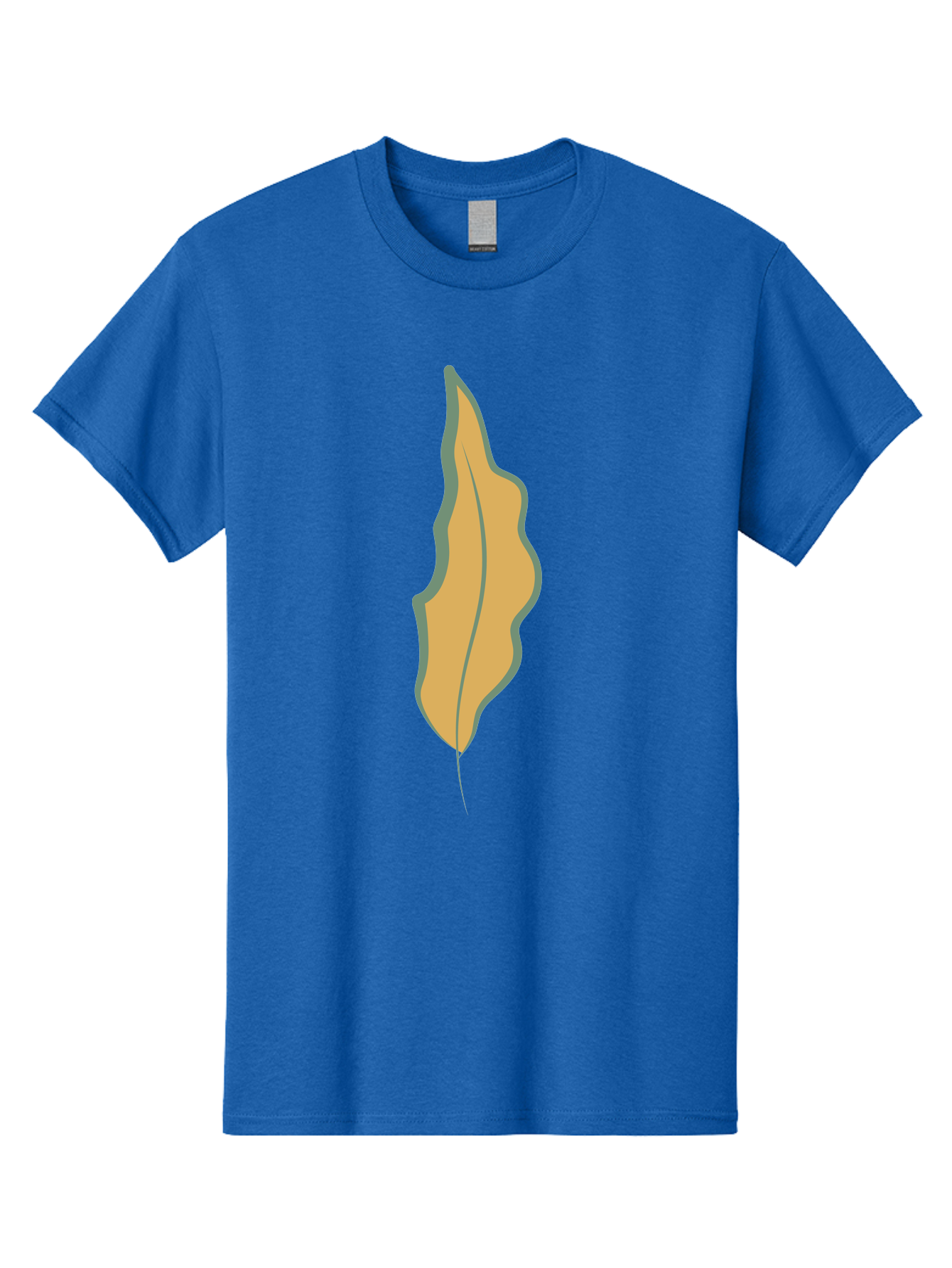 Yellow-Leaf-2 Men'S Graphic Tee, 100% Cotton, Comfortable Casual Summer Wear, Machine Washable, Yellow Leaf, Autumn Leaf, Foliage, Leaf Illustration, Simple Design, Digital Art, Orange Color, Gray Outline Aae086 3