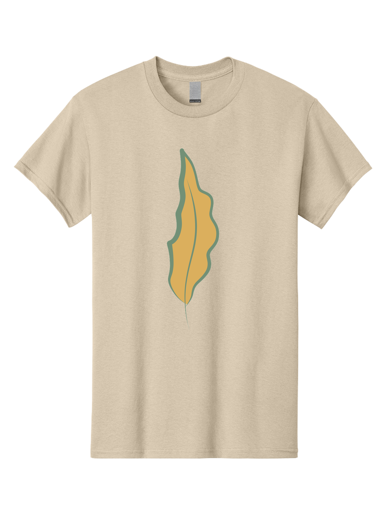 Yellow-Leaf-2 Men'S Graphic Tee, 100% Cotton, Comfortable Casual Summer Wear, Machine Washable, Yellow Leaf, Autumn Leaf, Foliage, Leaf Illustration, Simple Design, Digital Art, Orange Color, Gray Outline Aae086 7
