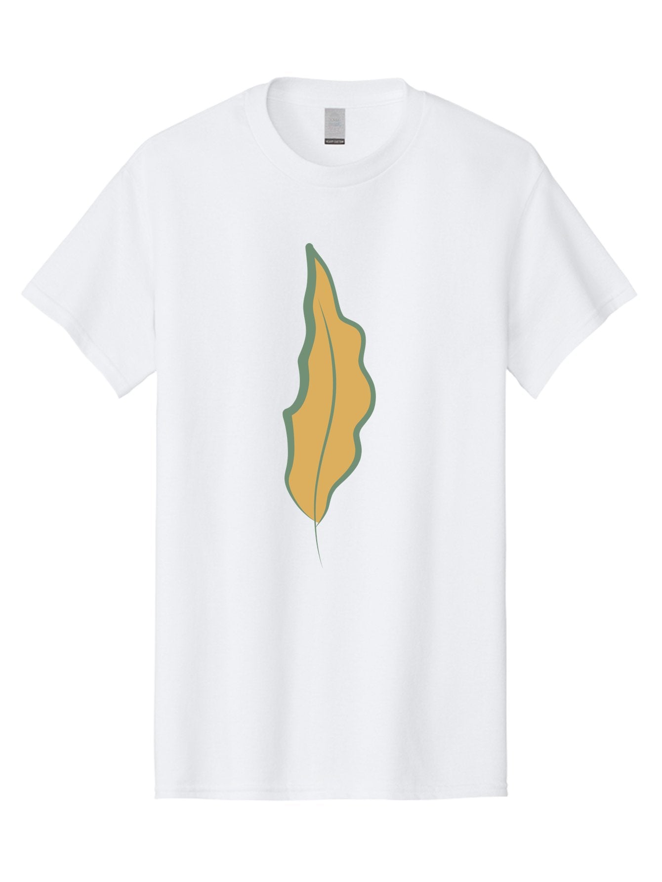 Yellow-Leaf-2 Men'S Graphic Tee, 100% Cotton, Comfortable Casual Summer Wear, Machine Washable, Yellow Leaf, Autumn Leaf, Foliage, Leaf Illustration, Simple Design, Digital Art, Orange Color, Gray Outline Aae086 6
